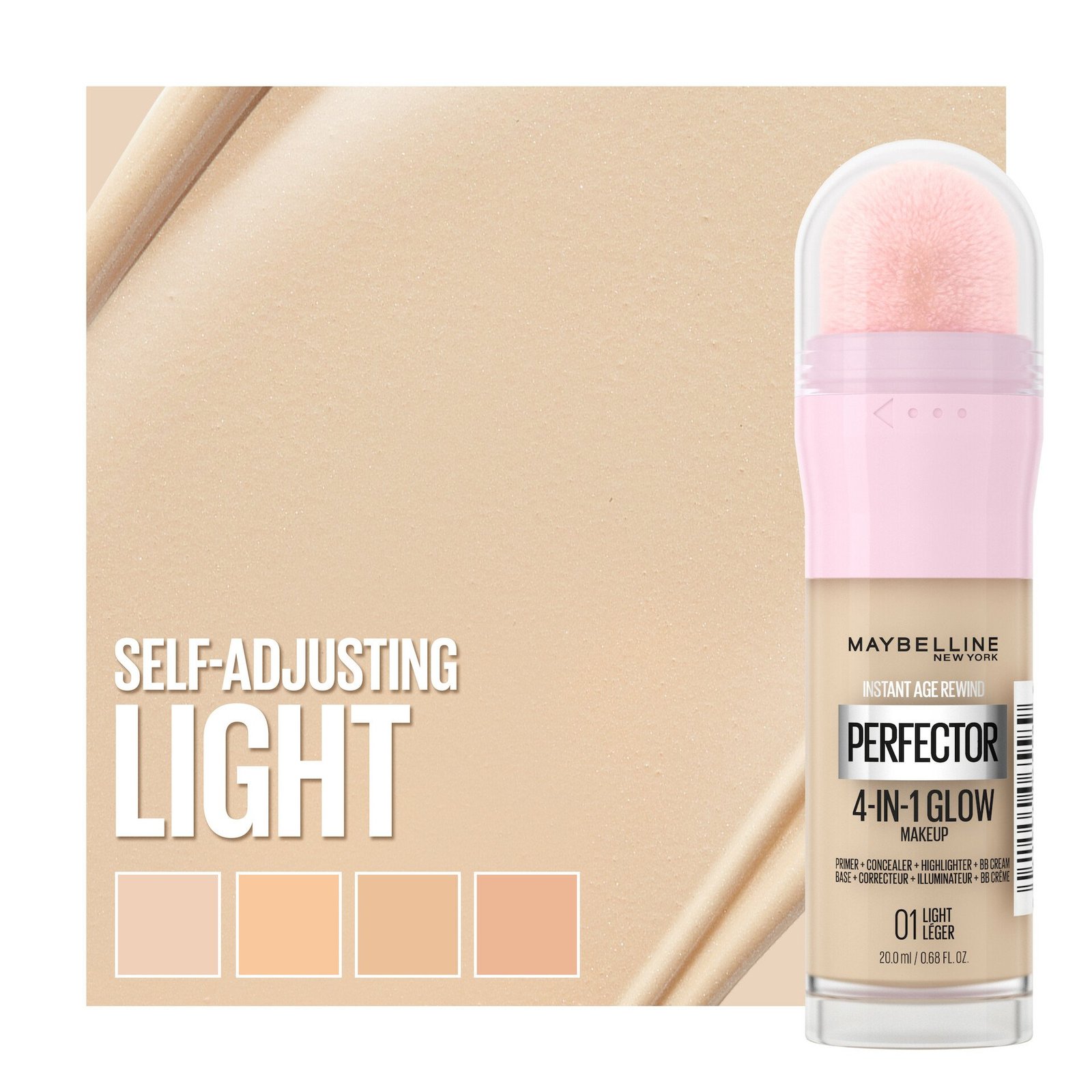 Maybelline New York Instant Perfector 4-in-1 Glow Makeup Foundation 01 Light