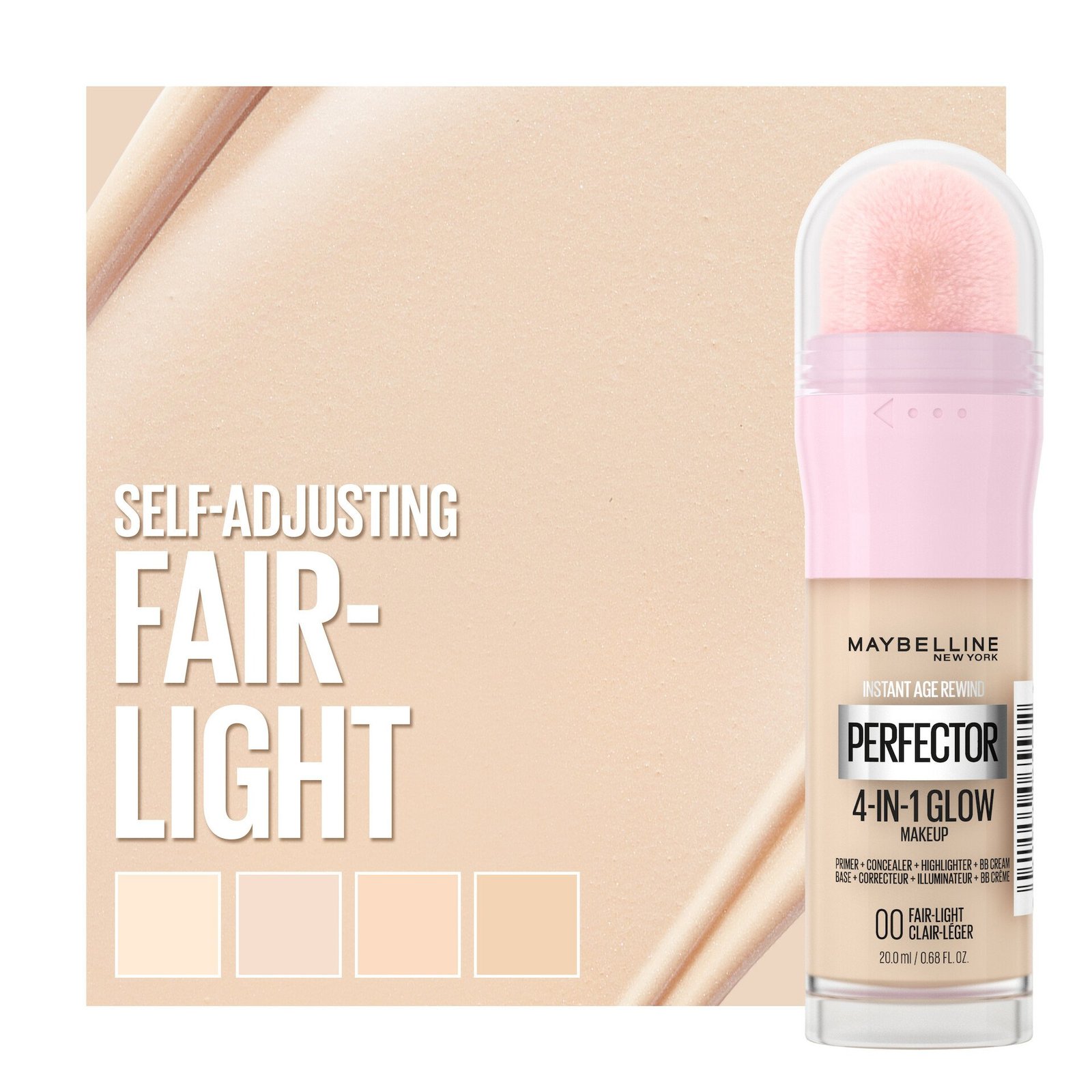 Maybelline New York Instant Perfector 4-in-1 Glow Makeup Foundation 00 Fair/Light