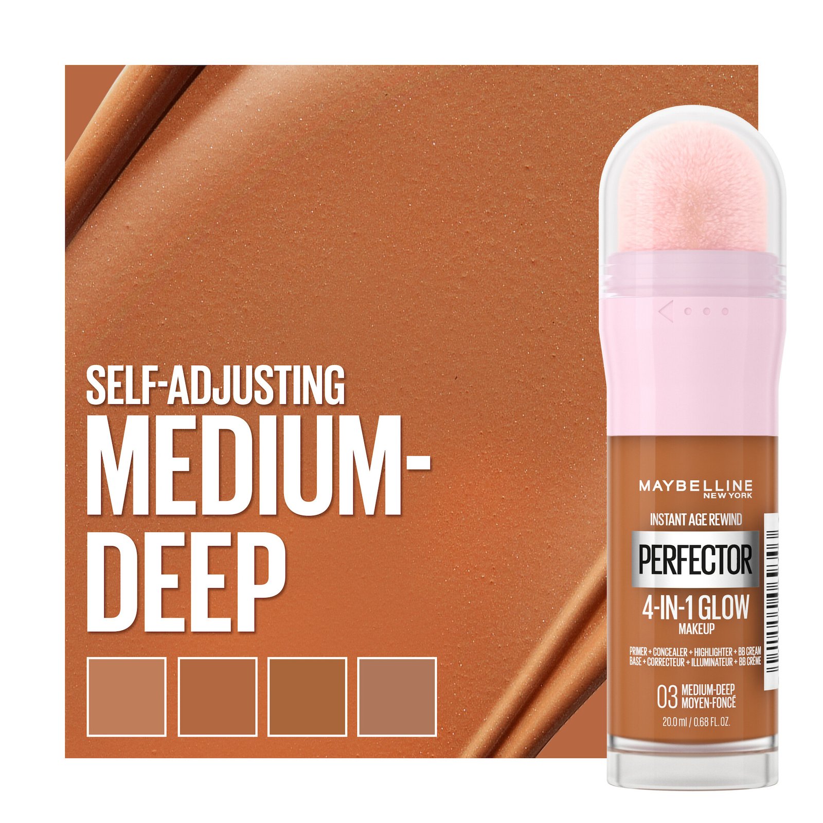 Maybelline New York Instant Perfector 4-in-1 Glow Makeup Foundation 03 Medium Deep
