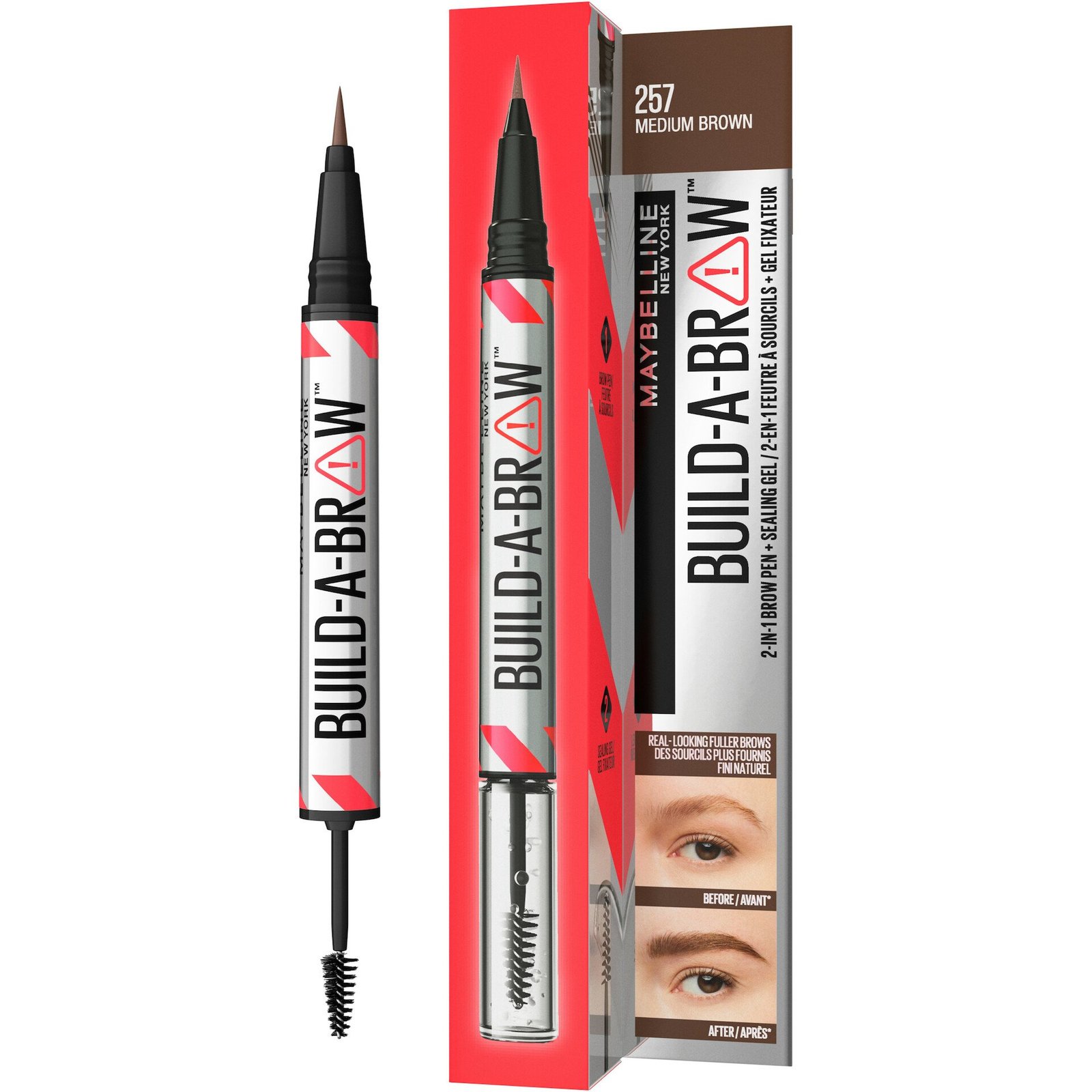Maybelline New York Build-A-Brow Pen 257 Medium Brown 1 st