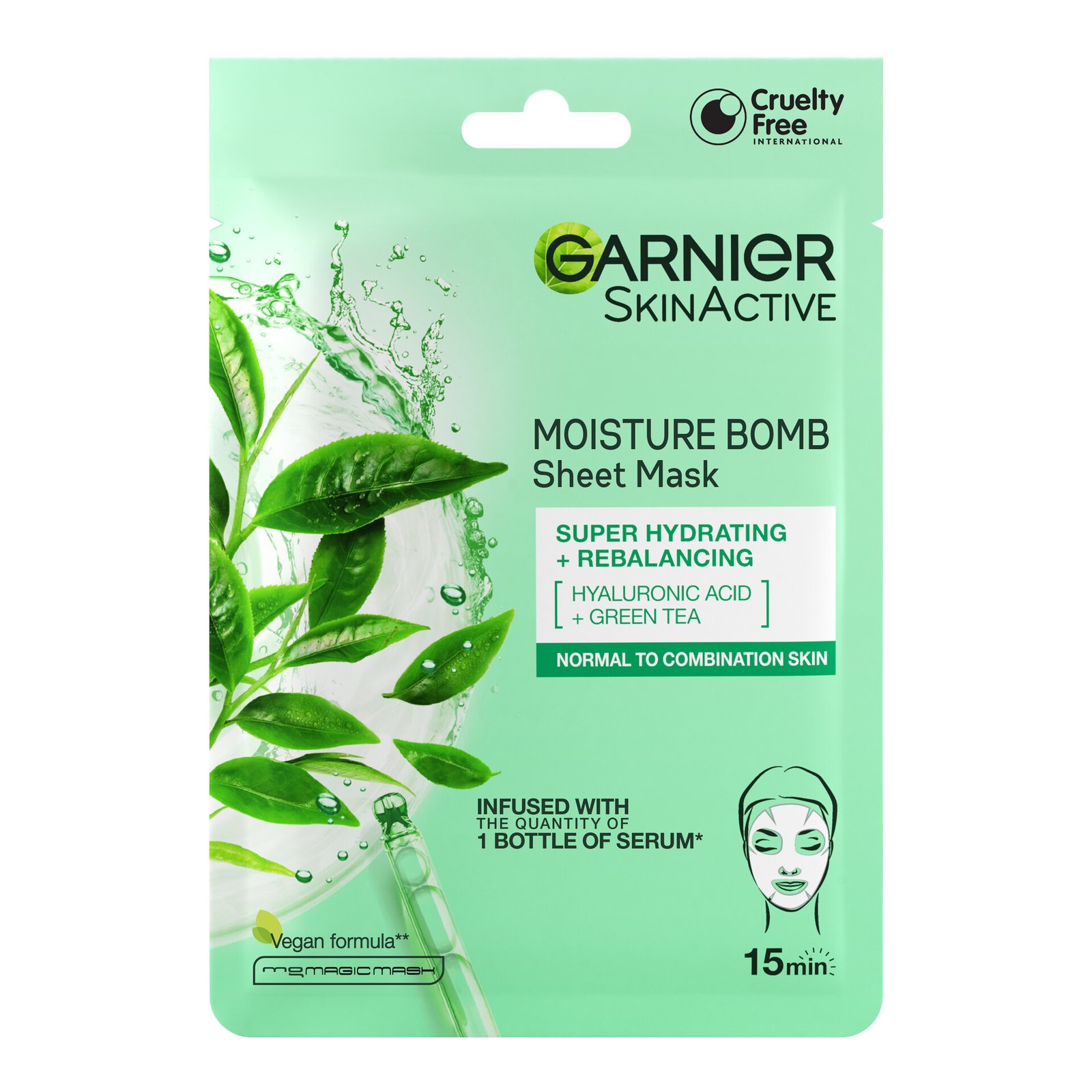 Garnier Skin Active Tissue Mask Moisture Bomb Green Tea 1 st