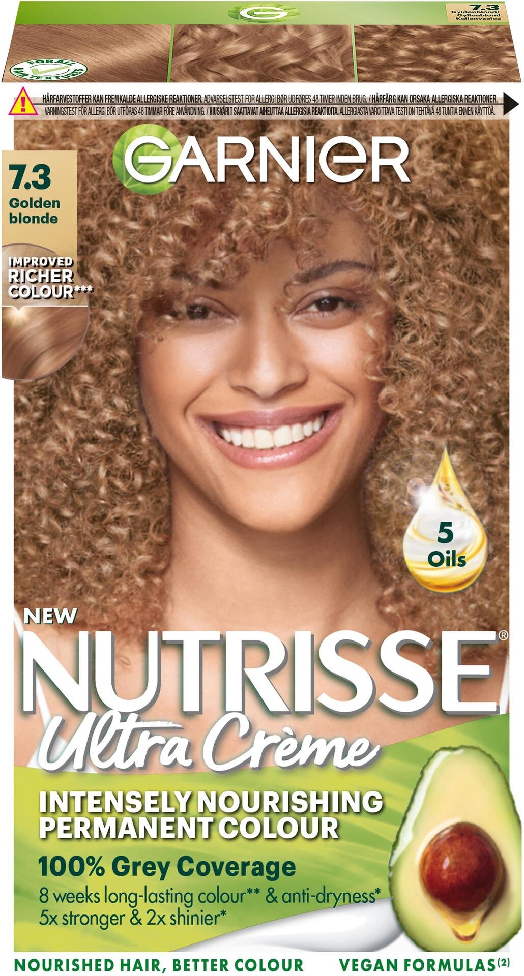 Garnier Nutrisse Ultra Créme Permanent Hårfärg för normalt hår 7.3 Golden Blonde 1 st