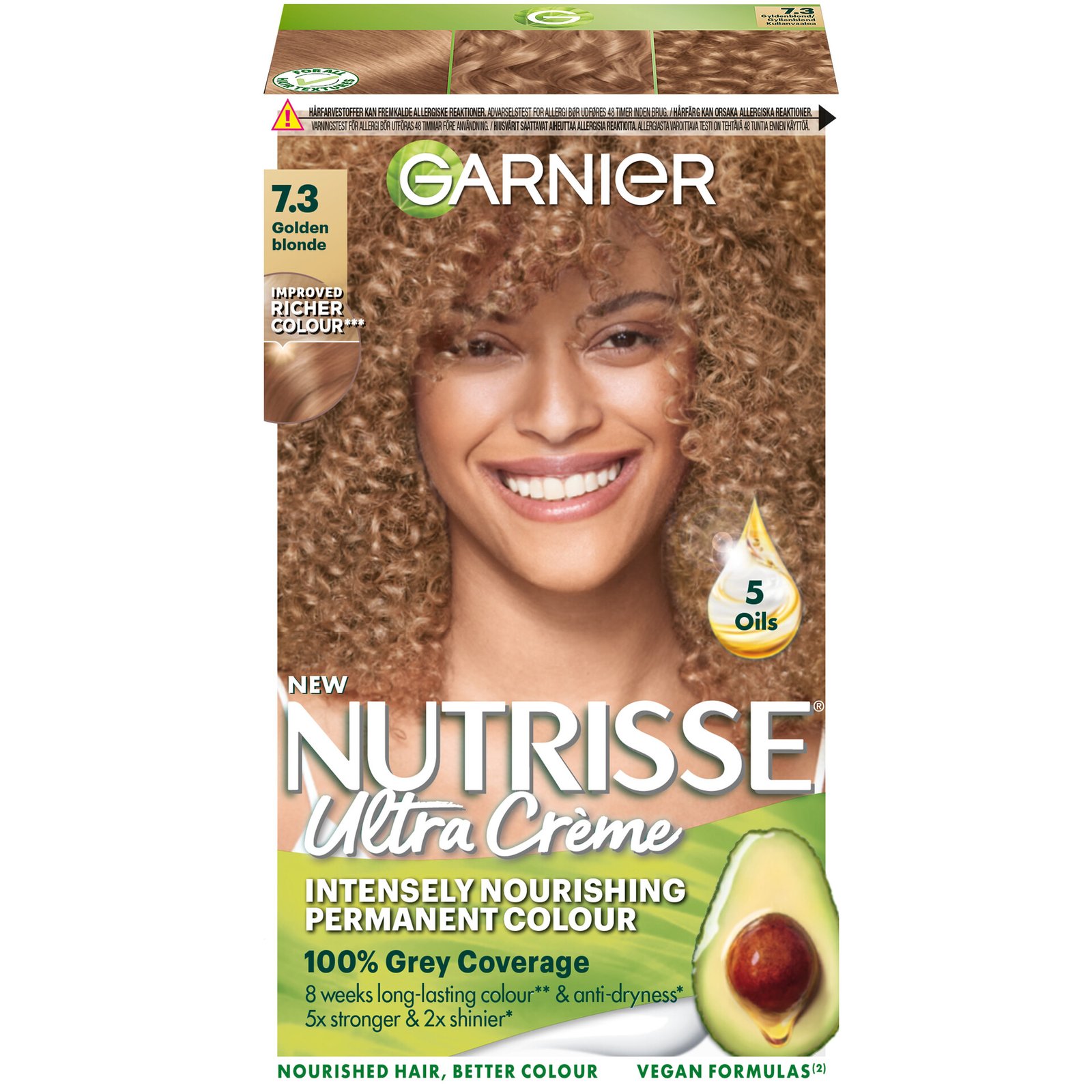 Garnier Nutrisse Ultra Créme Permanent Hårfärg för normalt hår 7.3 Golden Blonde 1 st