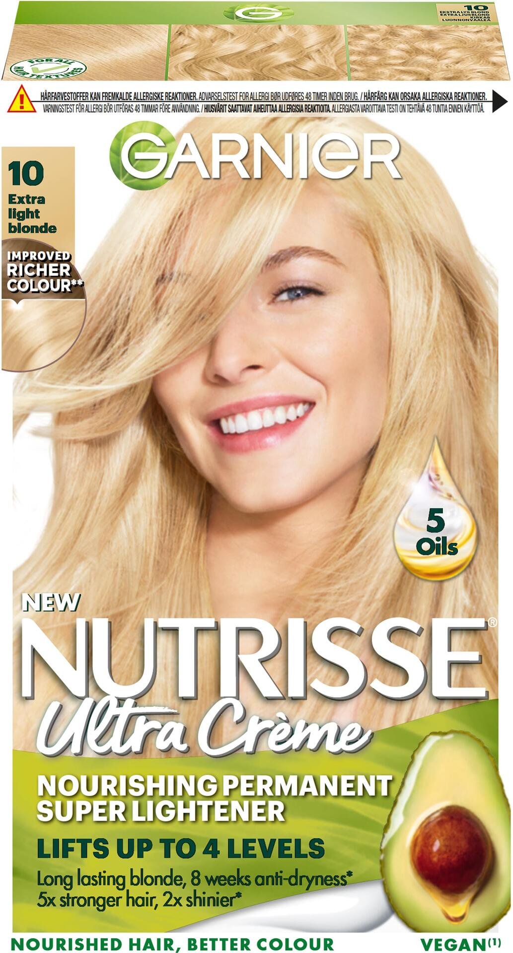 Garnier Nutrisse Ultra Créme Permanent Hårfärg för normalt hår 10 Extra Light Blonde 1 st