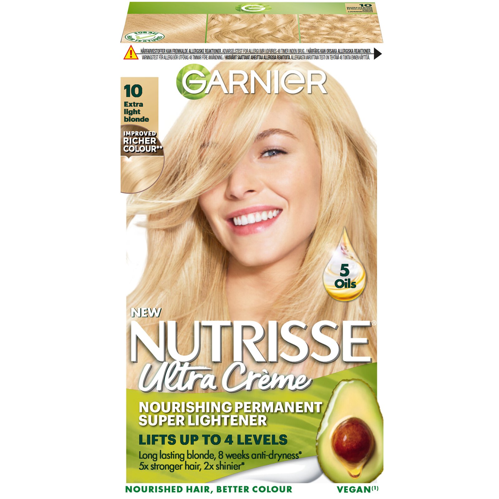 Garnier Nutrisse Ultra Créme Permanent Hårfärg för normalt hår 10 Extra Light Blonde 1 st