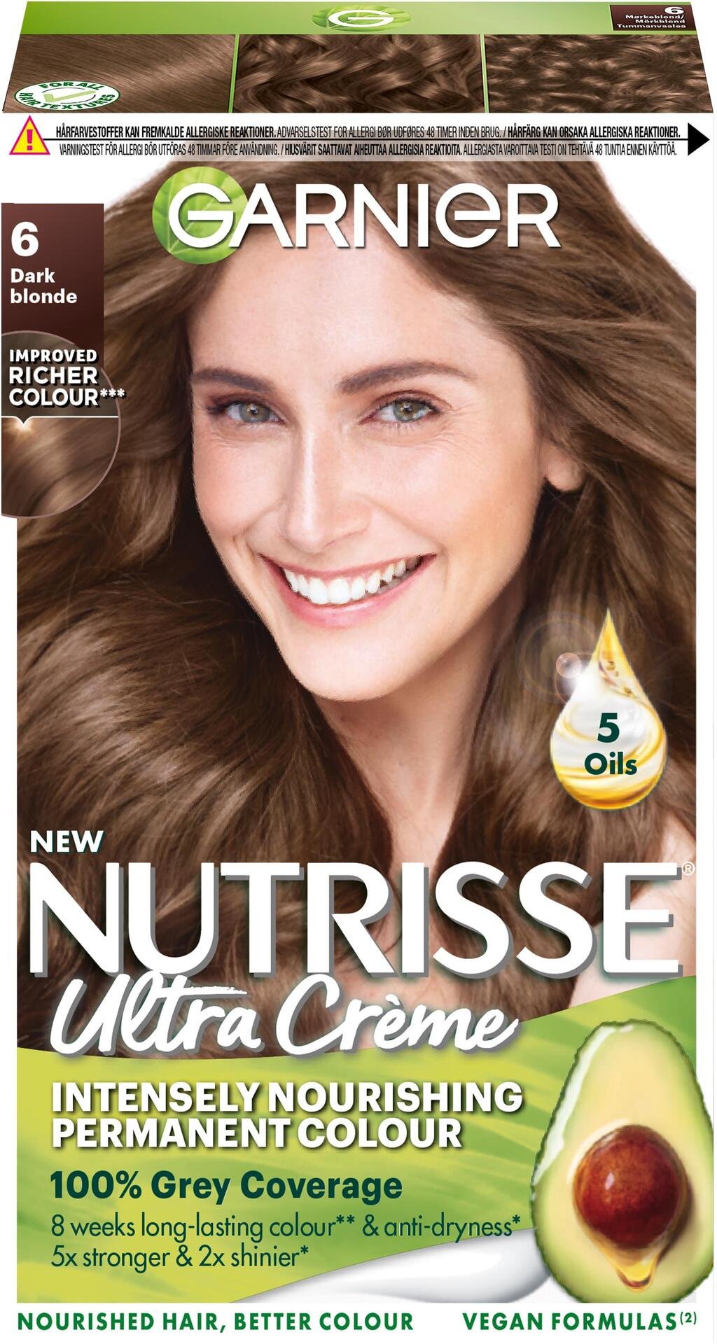 Garnier Nutrisse Ultra Créme Permanent Hårfärg för normalt hår 6 Dark Blonde 1 st