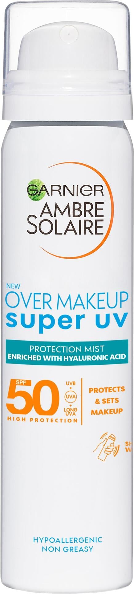 Garnier Ambre Solaire Super UV Over Makeup Protection Mist with Hyaluronic Acid SPF50+ 75 ml