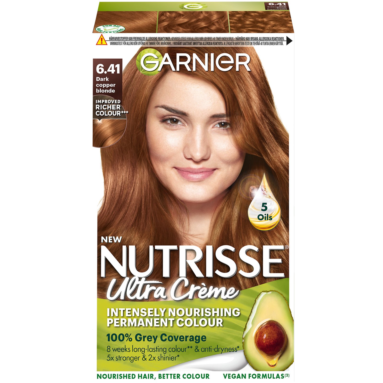 Garnier Nutrisse Ultra Créme Permanent Hårfärg för normalt hår 6.41 Dark Copper Blonde 1 st