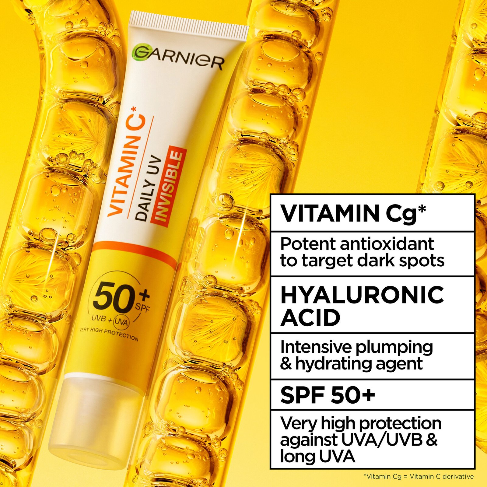Garnier SkinActive Vitamin C Invisible UV SPF50+ Glow Boosting Fluid 40 ml