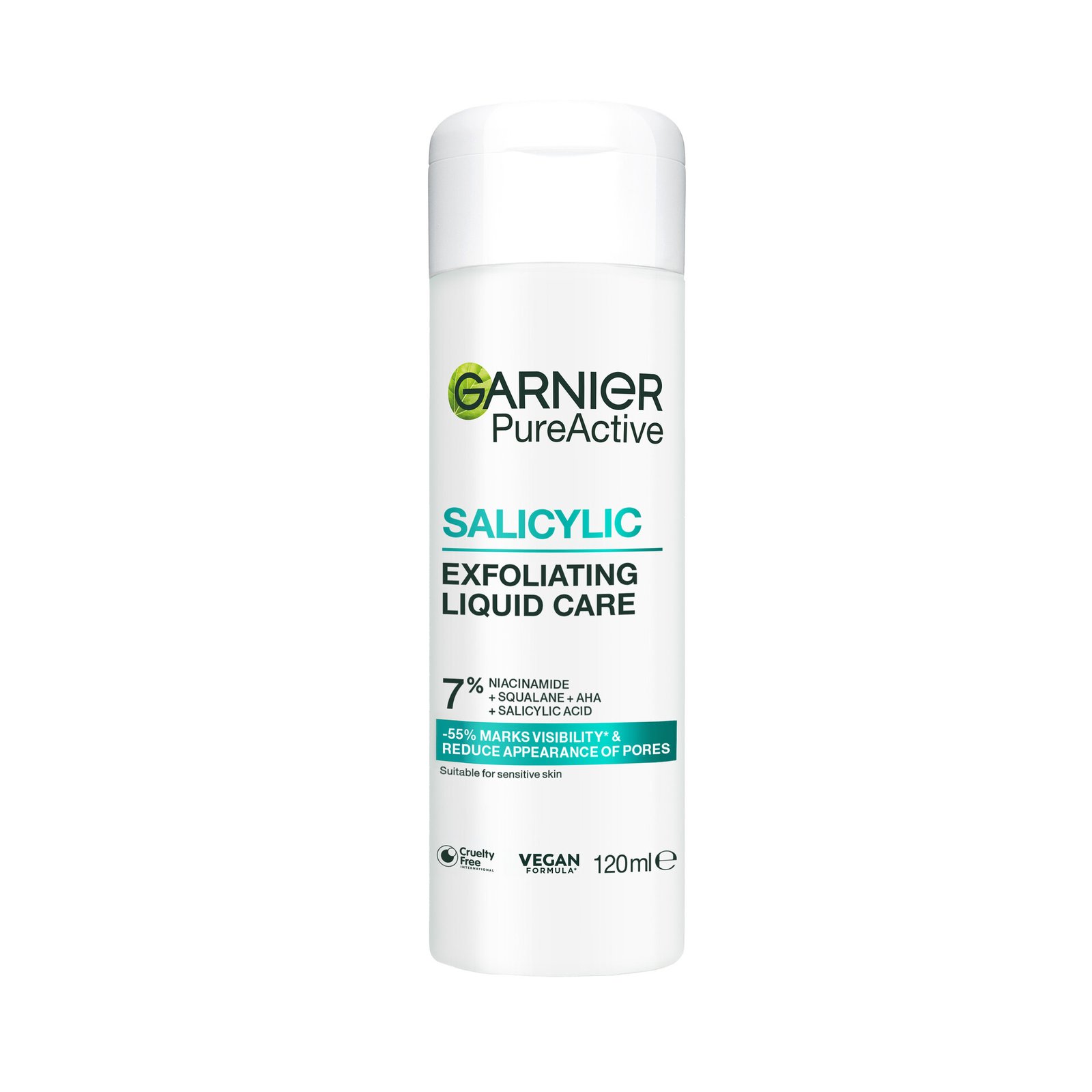Garnier PureActive Exfoliating Liquid Care Rengörande Ansiktsvatten för oren hud 120 ml
