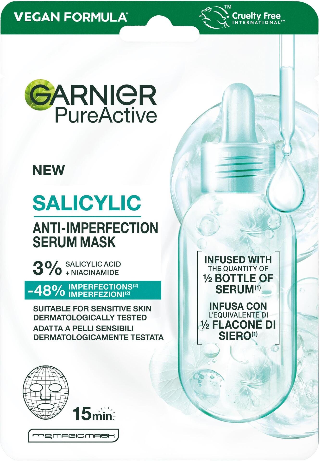 Garnier PureActive Salicylic Anti-imperfection serum mask 28 g