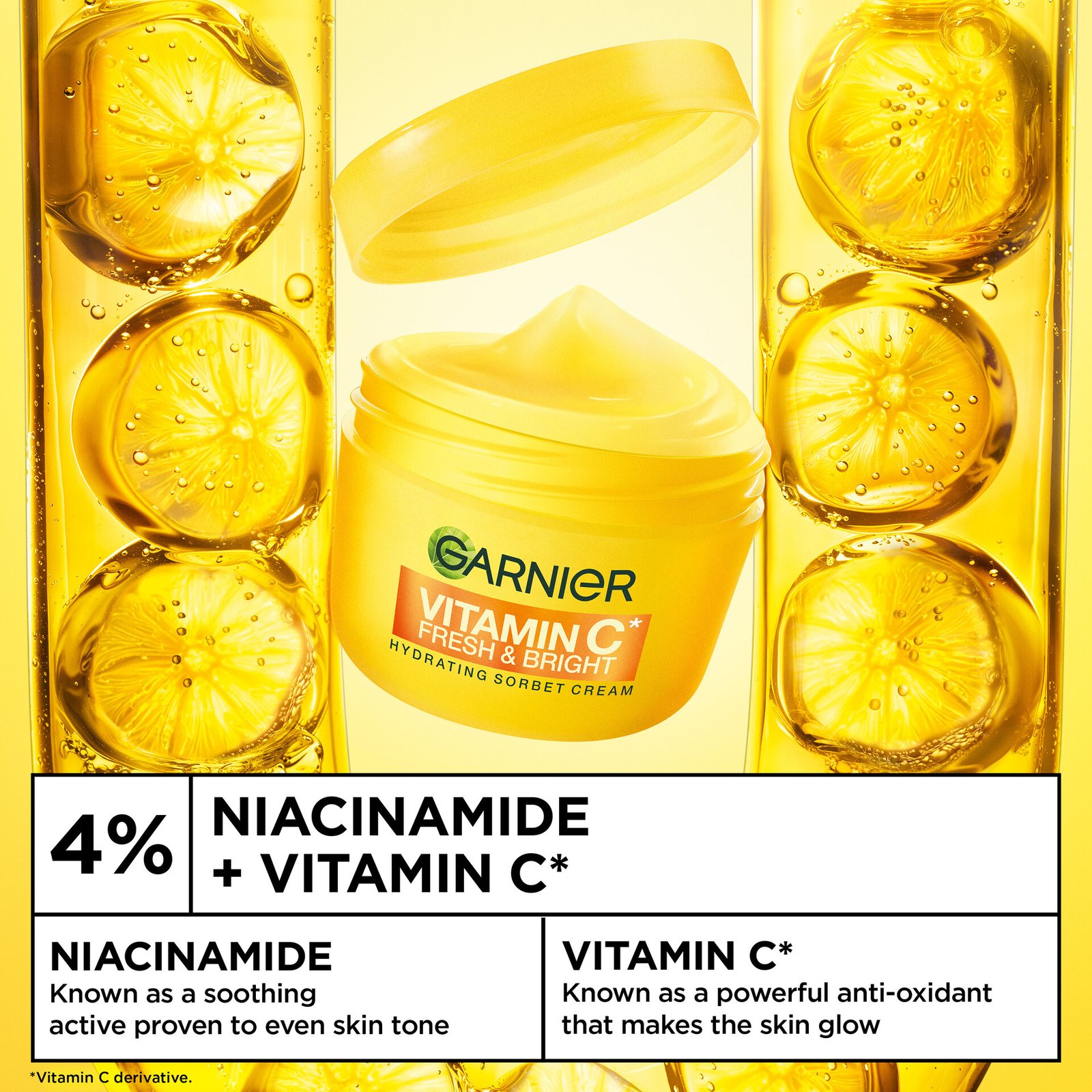 Garnier Vitamin C* Fresh & Bright Hydrating Sorbet Cream 85 ml
