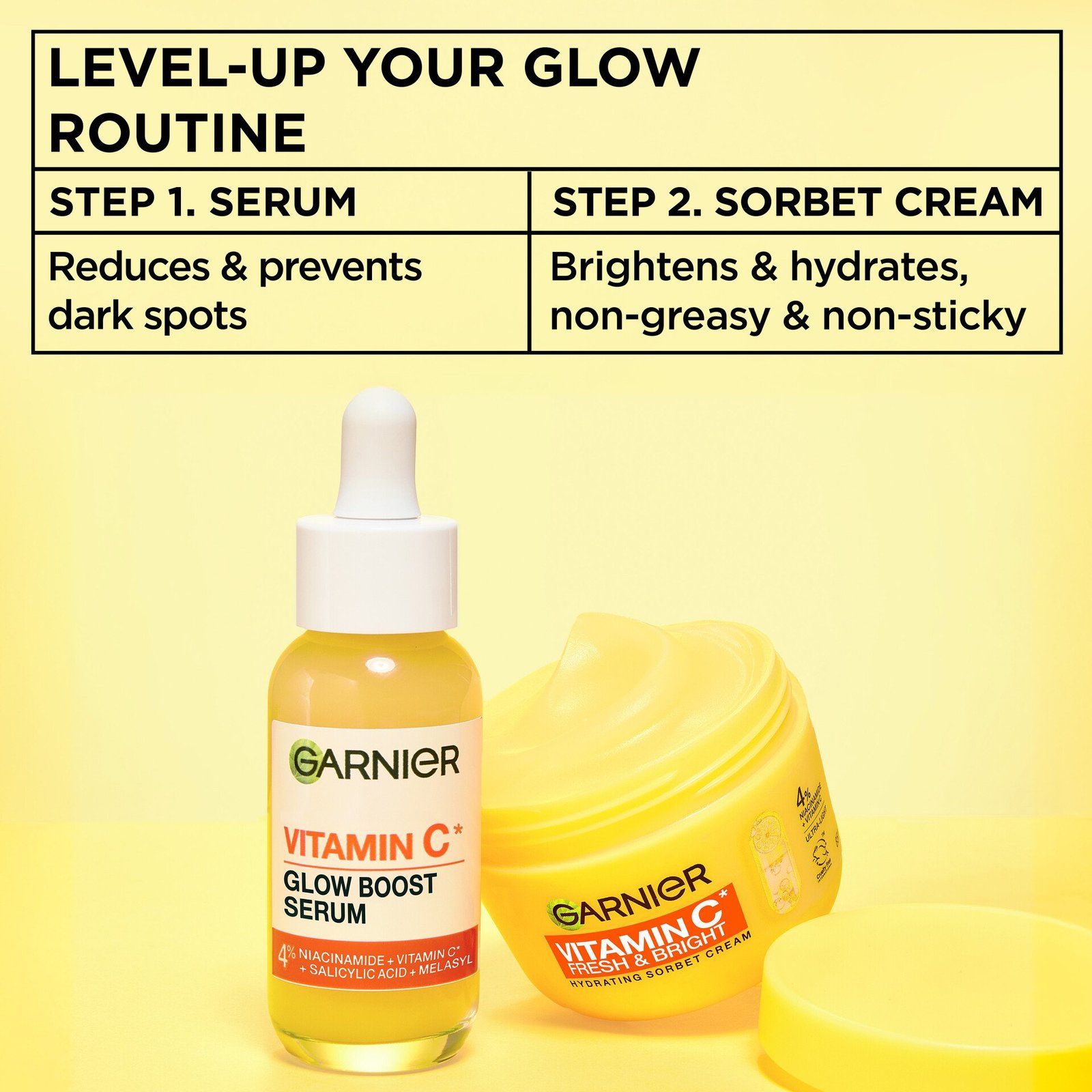 Garnier Vitamin C* Fresh & Bright Hydrating Sorbet Cream 85 ml