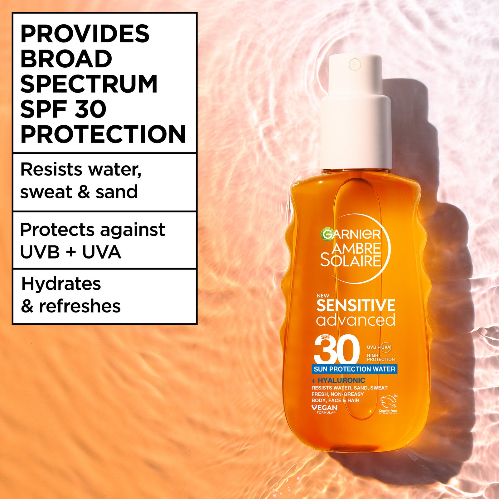 Garnier Ambre Solaire Sensitive Advanced Sun Protection Water SPF30 150 ml