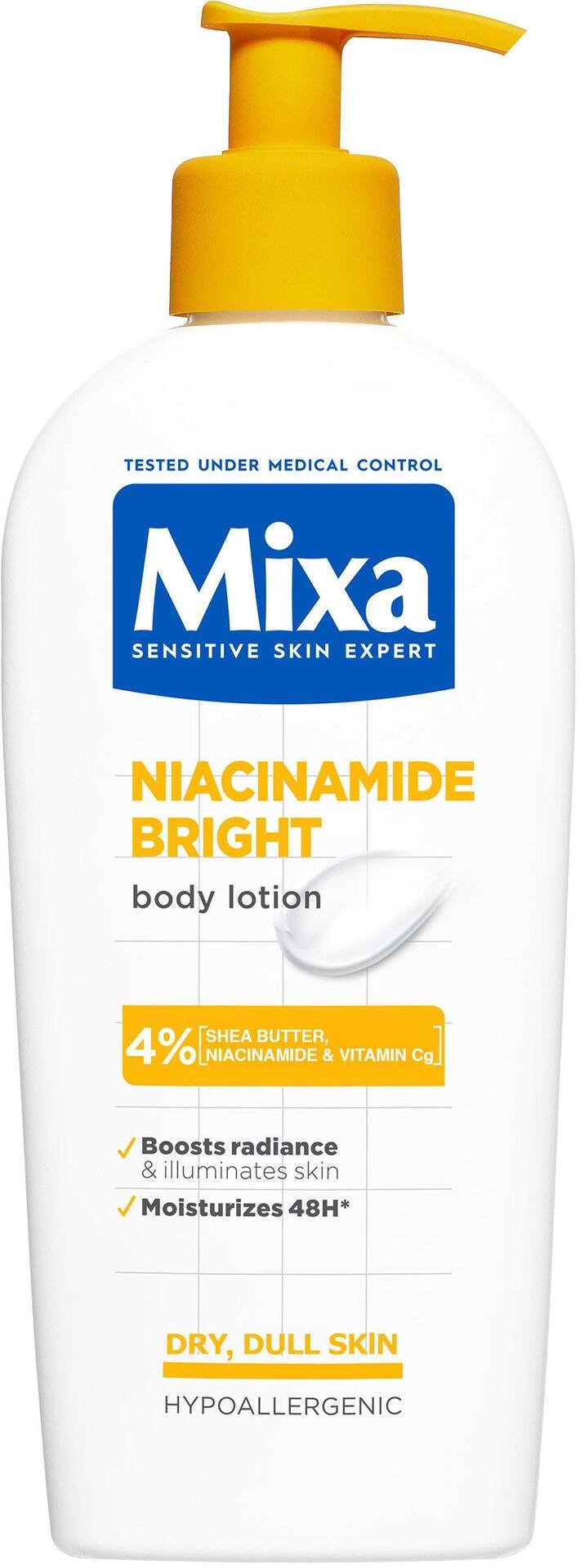 Mixa Niacinamide Bright Kroppslotion för torr & matt hud 250 ml