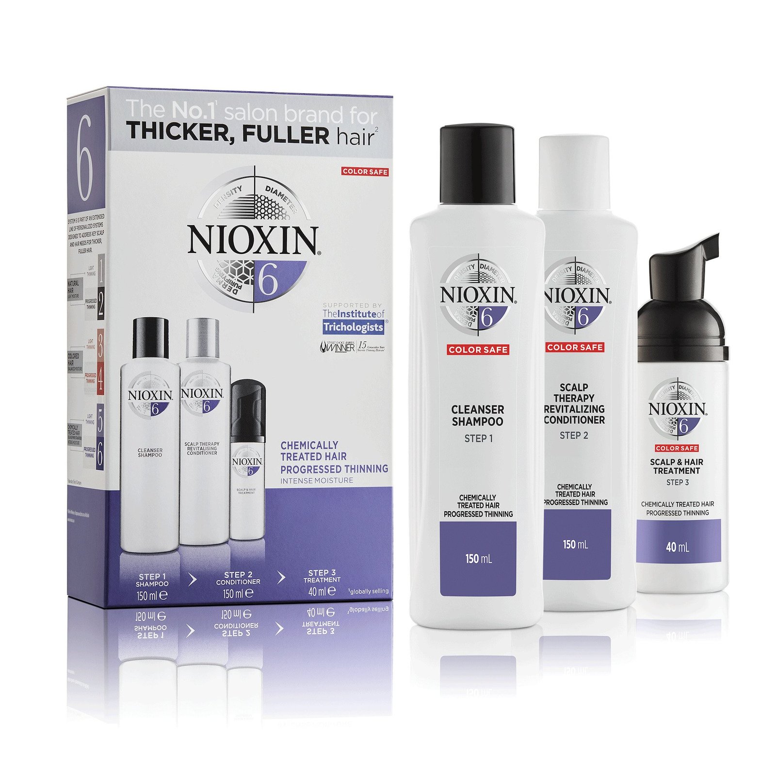 NIOXIN Hair System Kit 6 Märkbart Tunt & Kemiskt Behandlat Hår 340 ml