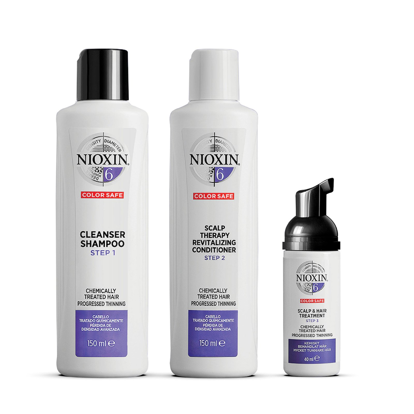 NIOXIN Hair System Kit 6 Märkbart Tunt & Kemiskt Behandlat Hår 340 ml