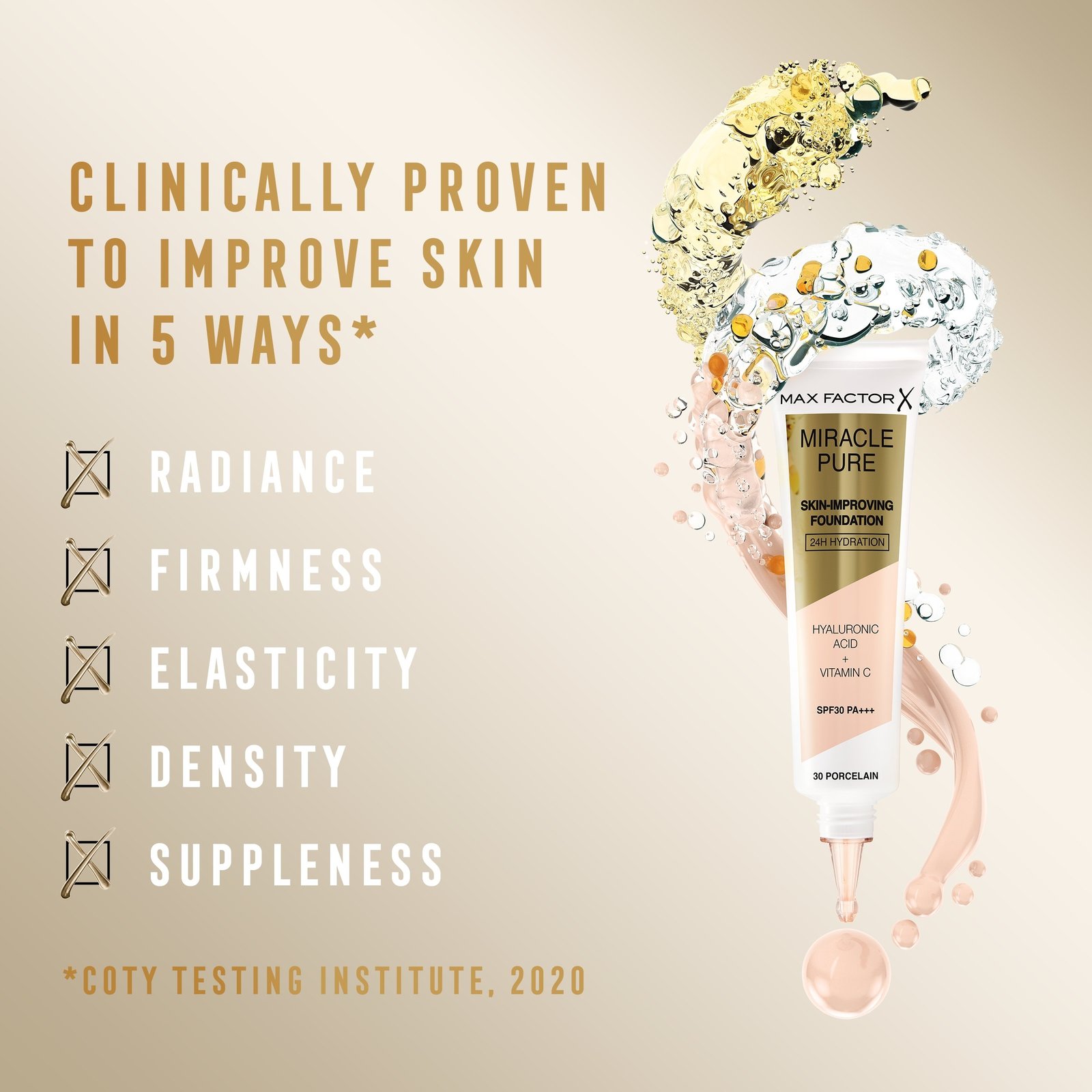 Max Factor Miracle Pure Foundation 44 Warm Ivory 30 ml