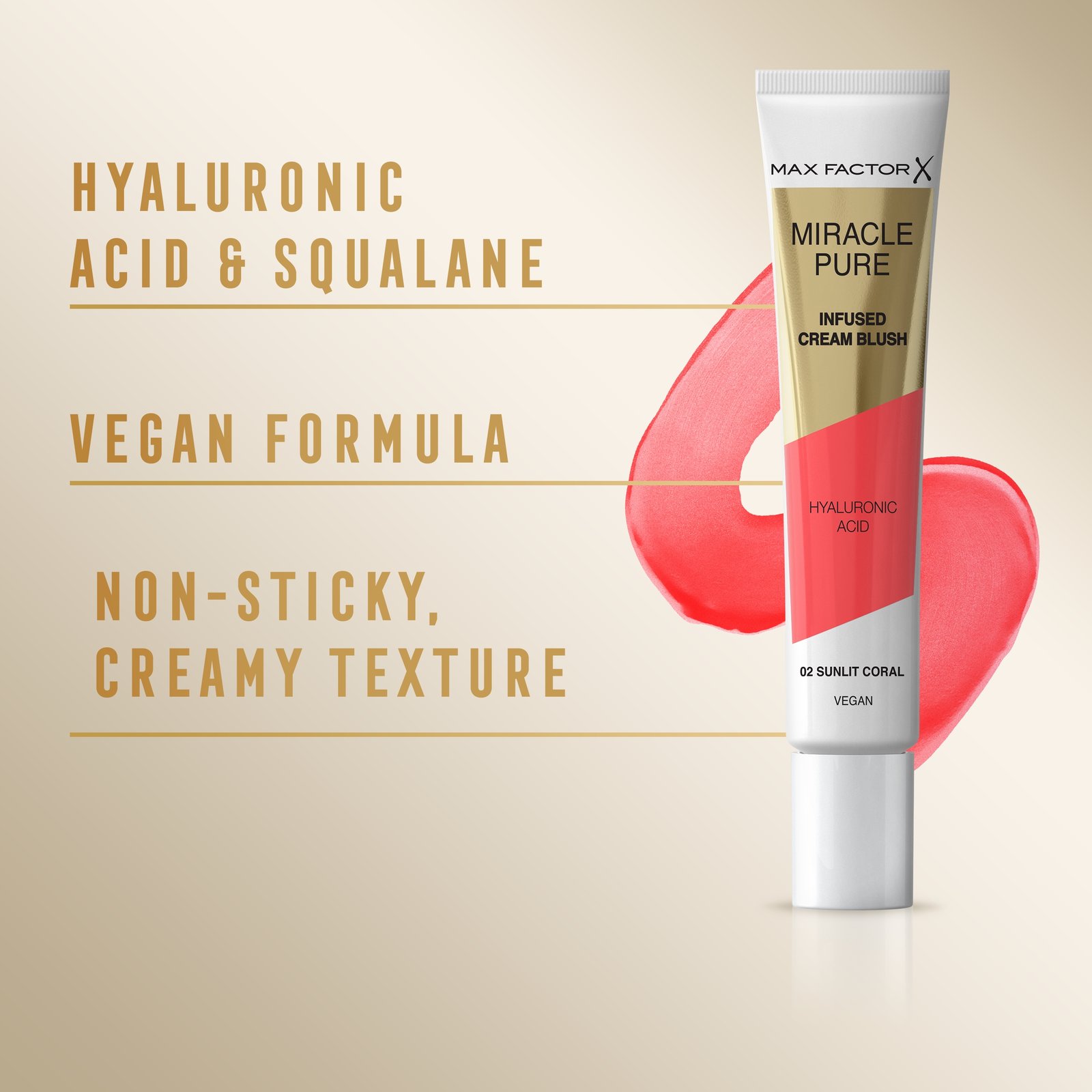 Max Factor Miracle Pure Cream Blush 02 Sunlit Coral 15 ml