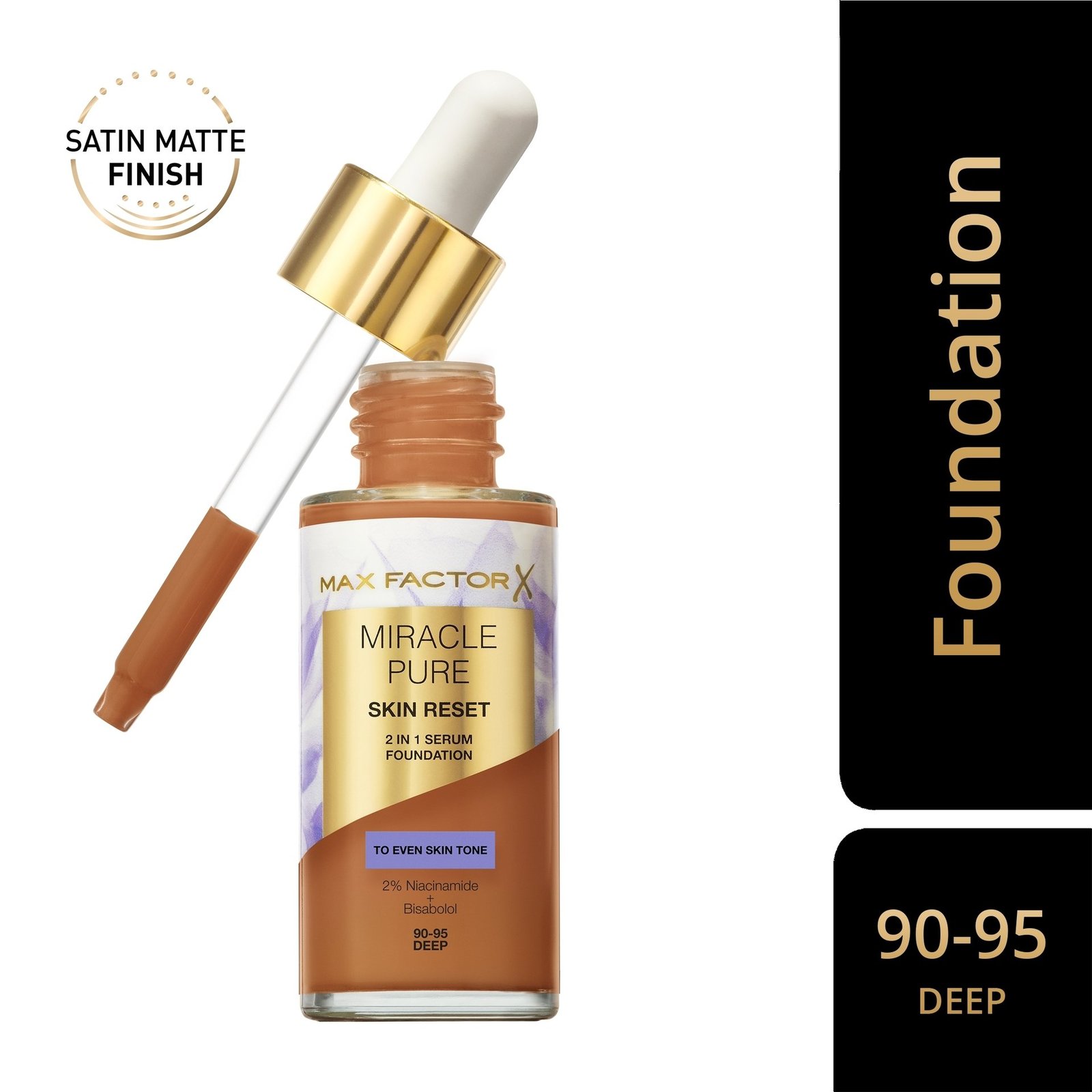 Max Factor Miracle Pure 2in1 Skin Reset Serum Foundation 80-85 Medium 30ml