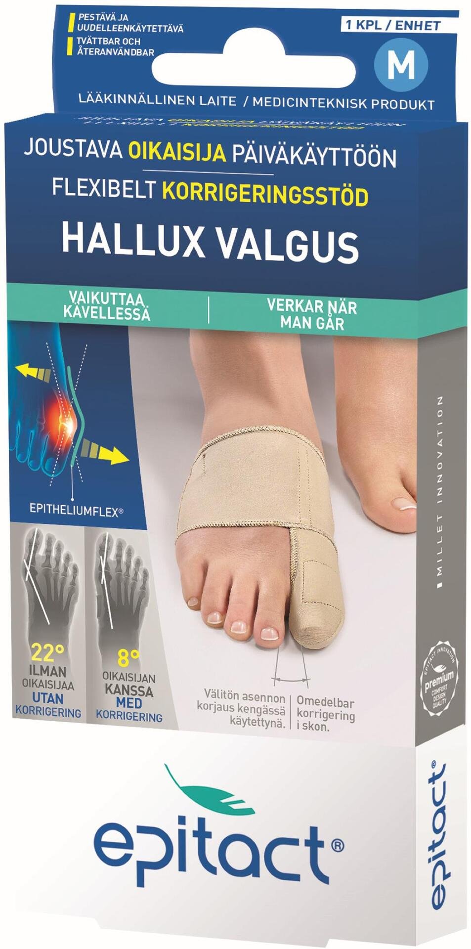 Epitact Hallux Valgus Flexibelt Korrigeringsstöd M