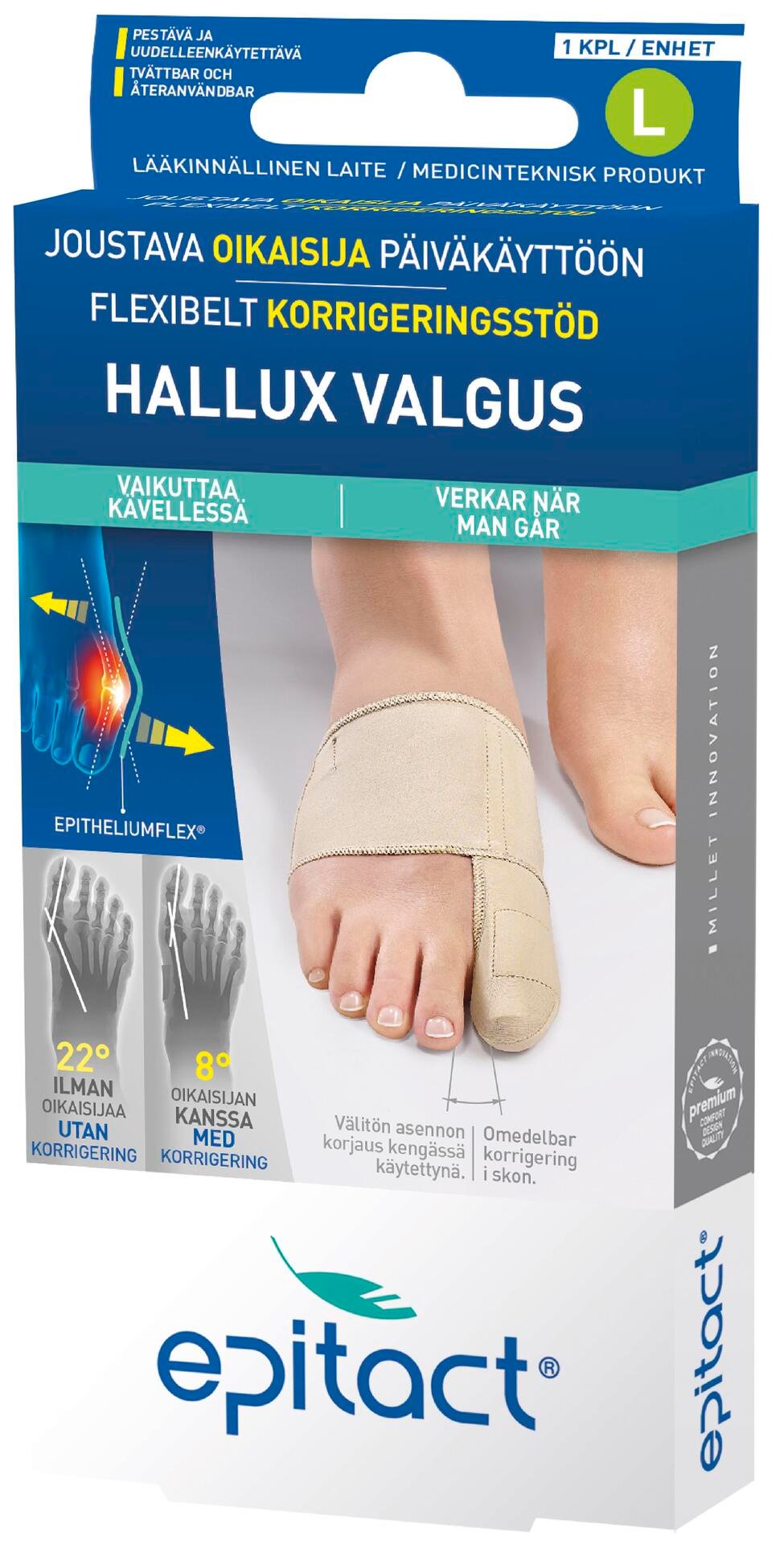 Epitact Hallux Valgus Flexibelt Korrigeringsstöd L