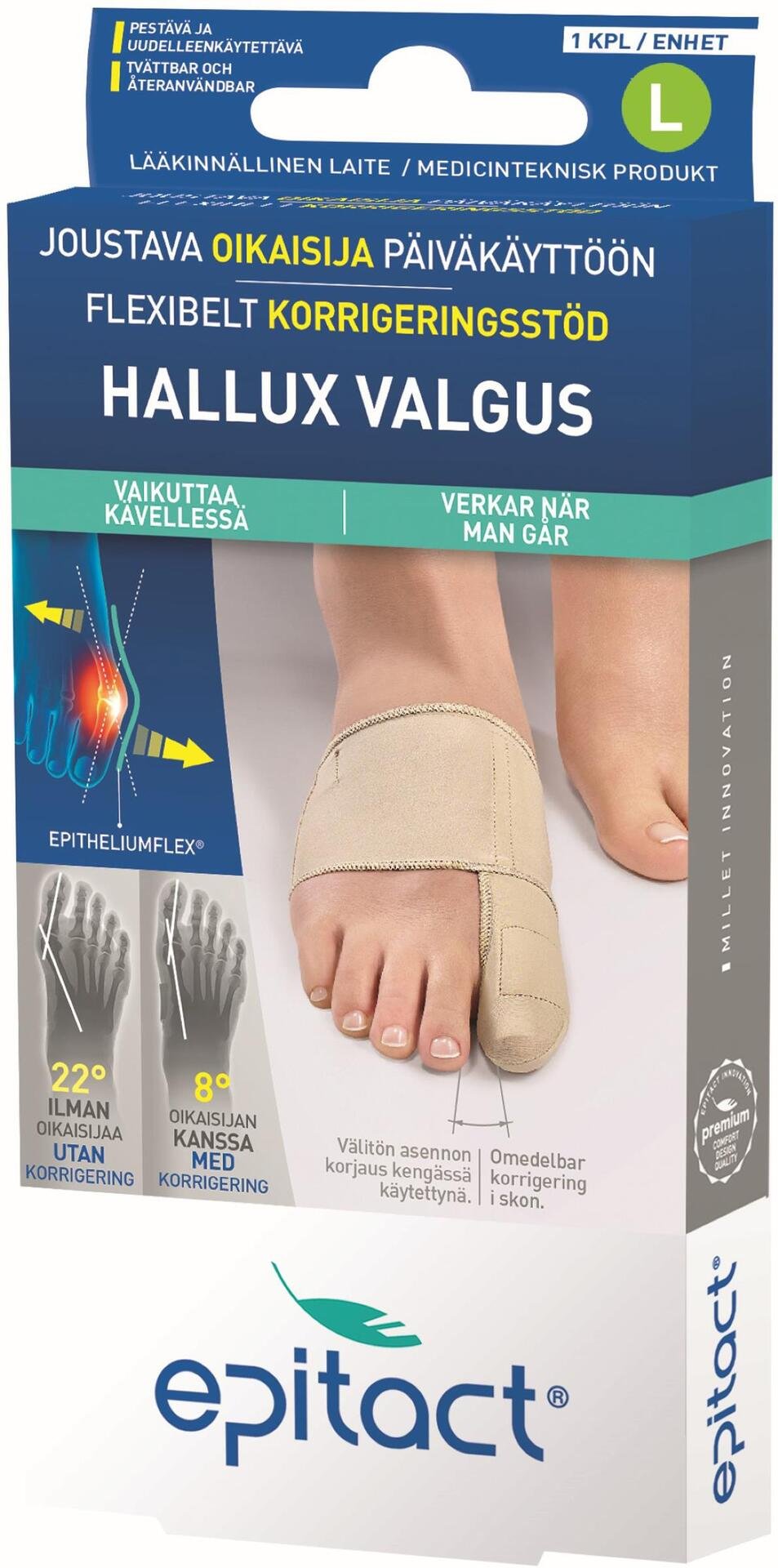 Epitact Hallux Valgus Flexibelt Korrigeringsstöd L