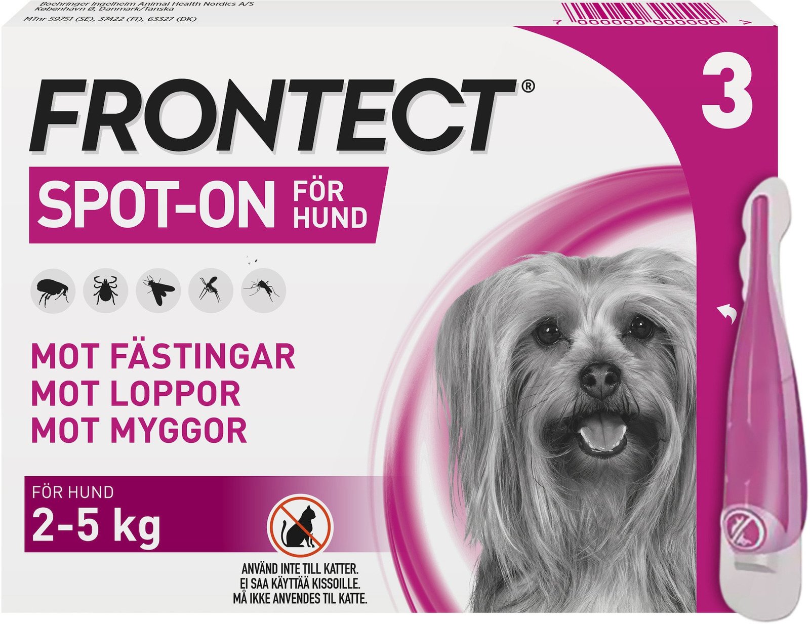 FRONTECT Spot-On Hund 2-5 kg 0,5 ml x 3 st