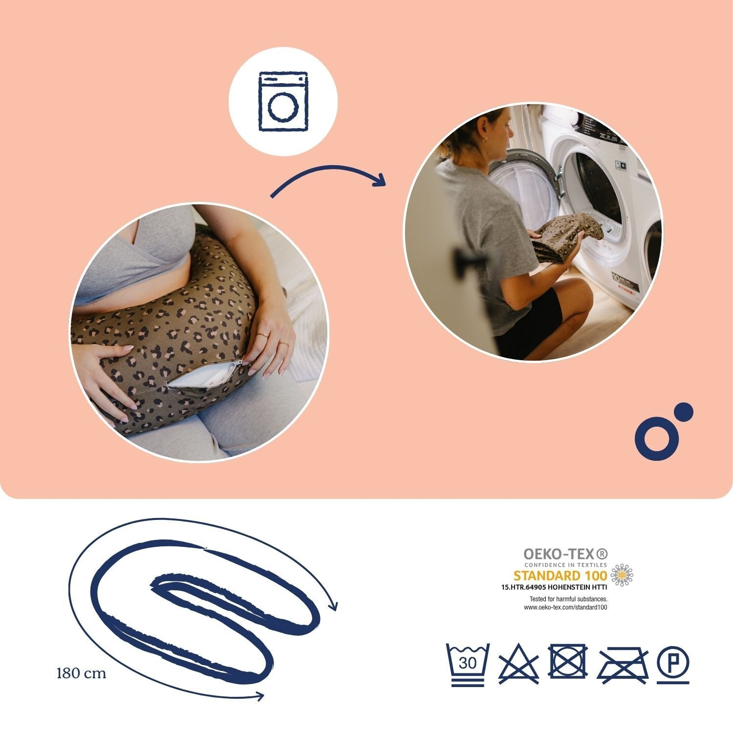 Doomoo Amning & Gravidkudde Mörk Leopard