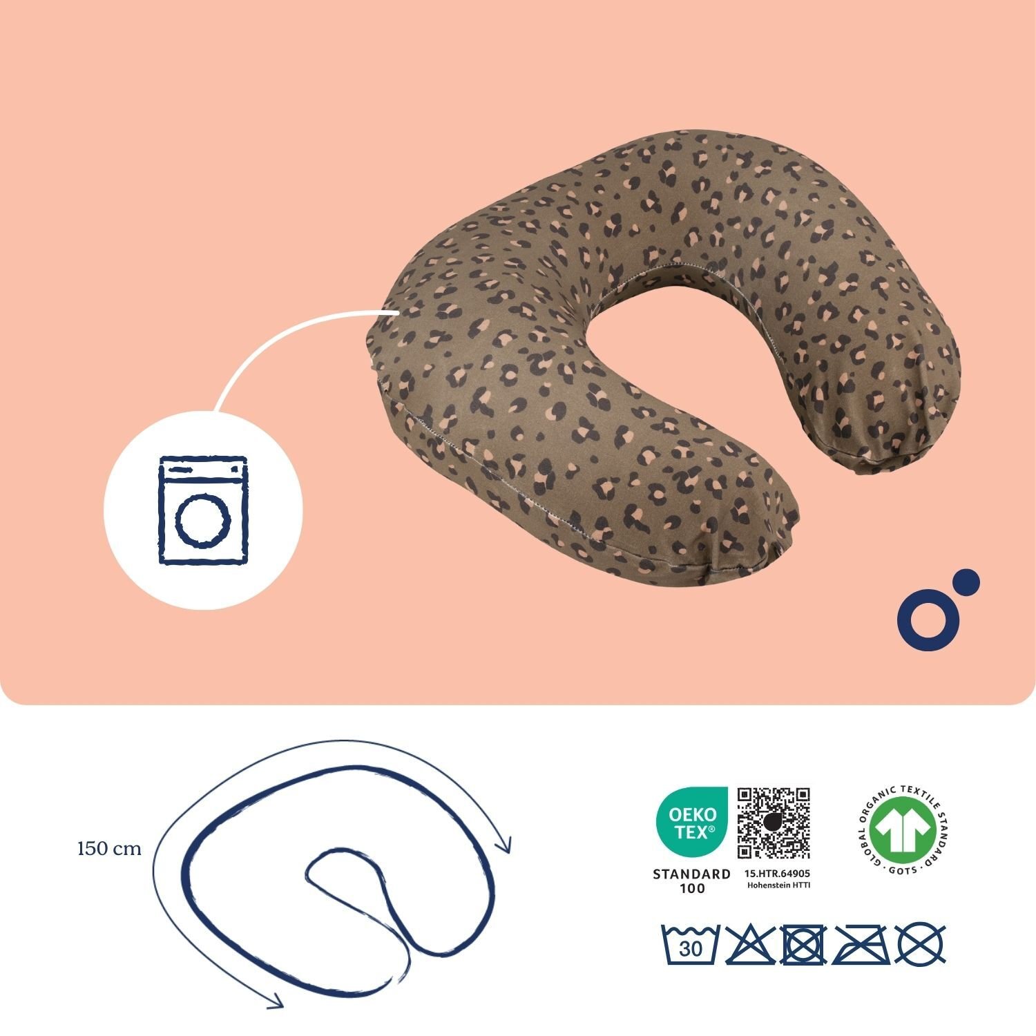 Doomoo Amningskudde Mörk Leopard