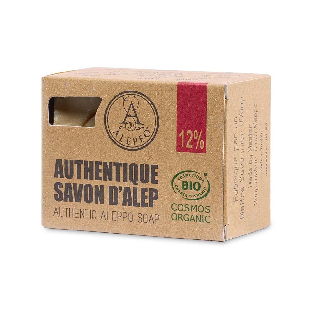 Aleppotvål 12% Lagerbärsolja 200g