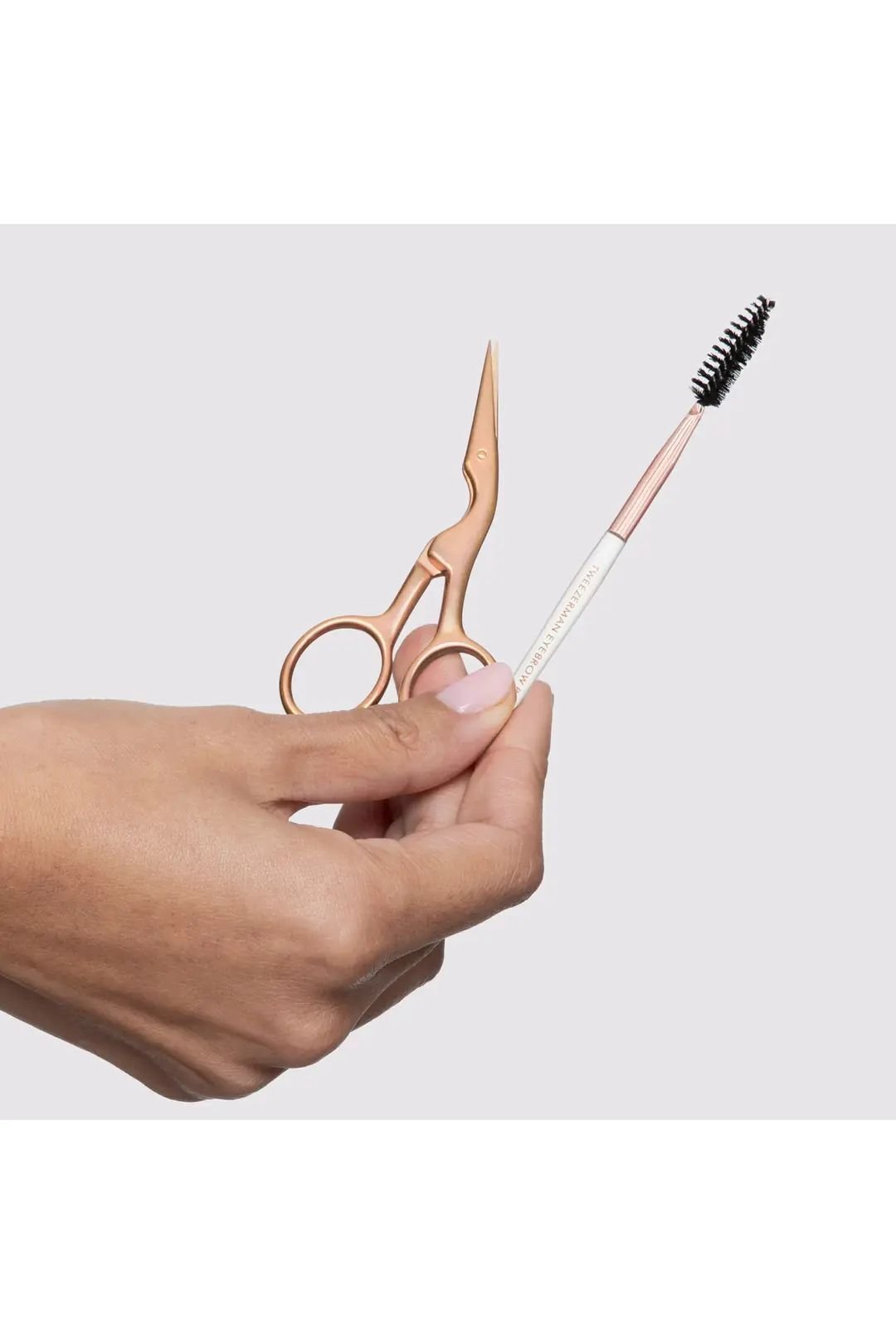 Tweezerman Retail Rose Gold Brow Shaping Scissors And Brush