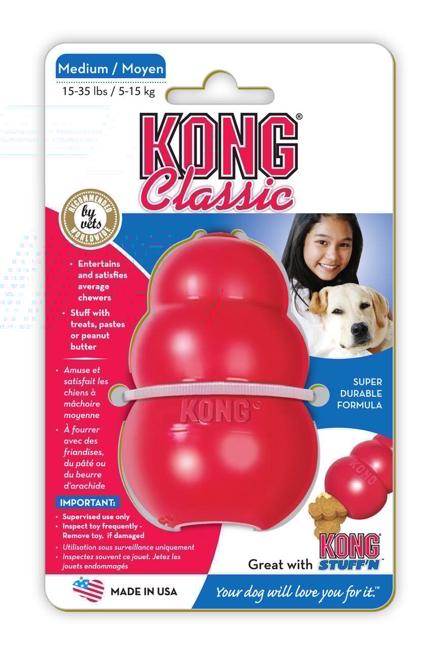 Kong Classic Tugg- och Aktivitetsleksak Medium Röd 1 st