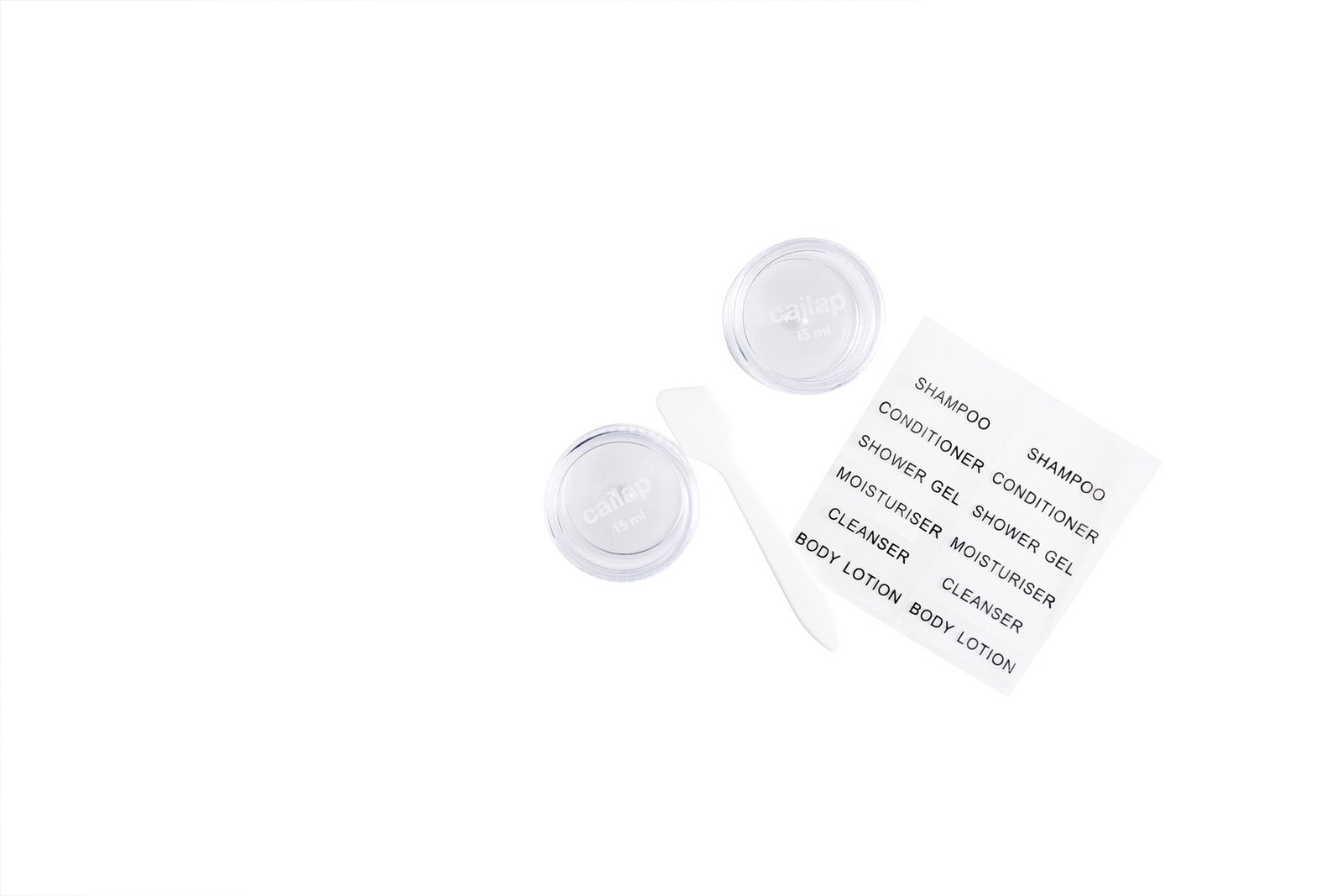 Cailap Reseförpackningar burkar & spatel 2 x 15 ml