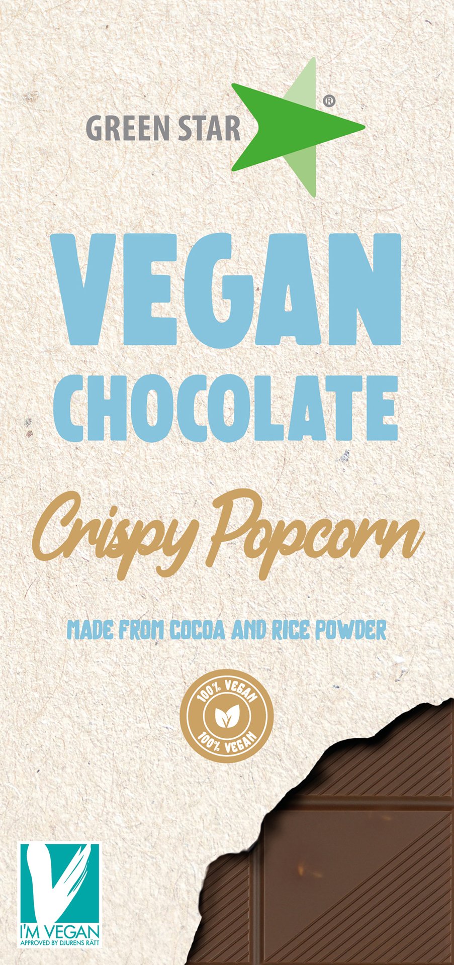 Green Star Vegan chocolate Crispy Popcorn 90 g