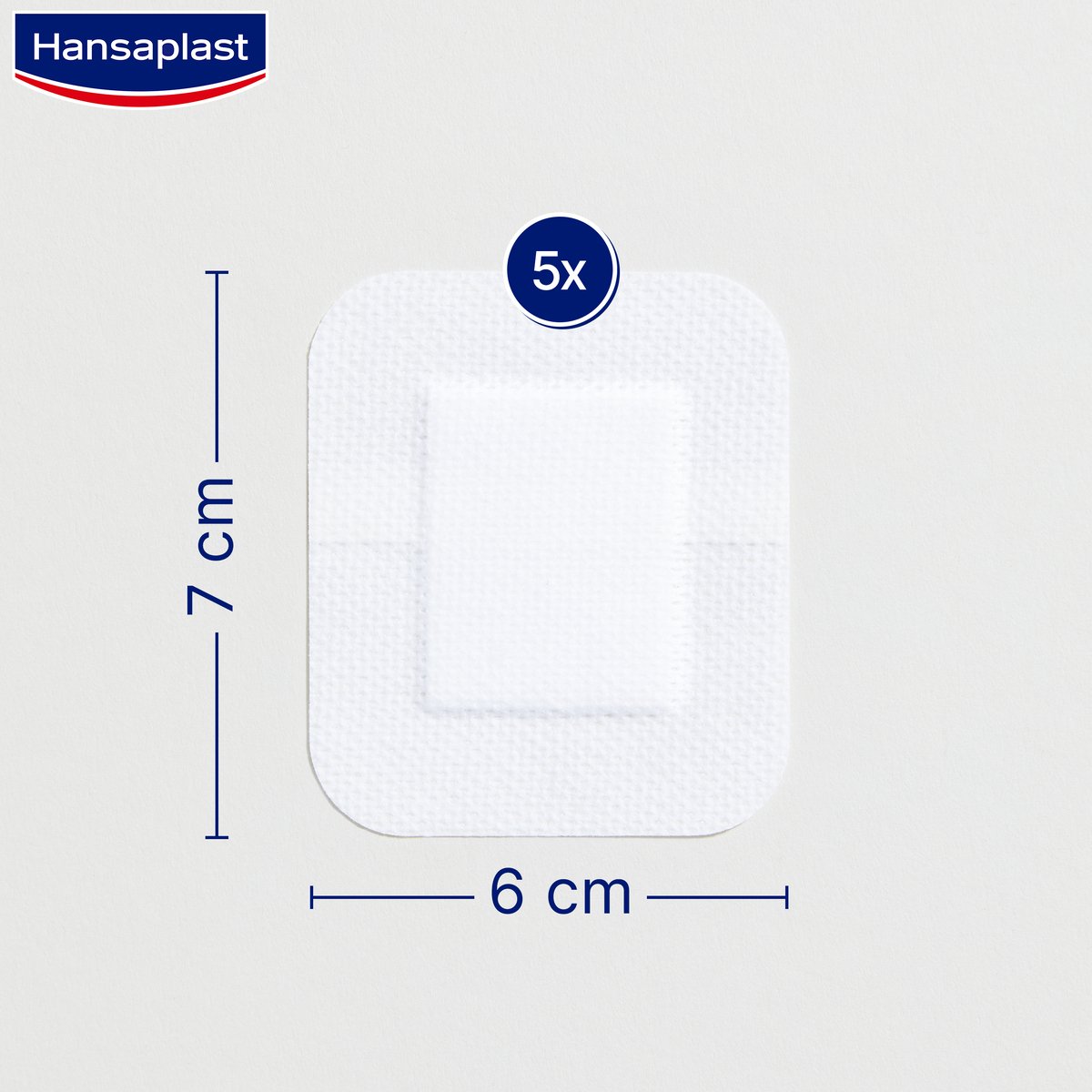 Hansaplast Sensitive Plåster XL 6 x 7 cm 5 st