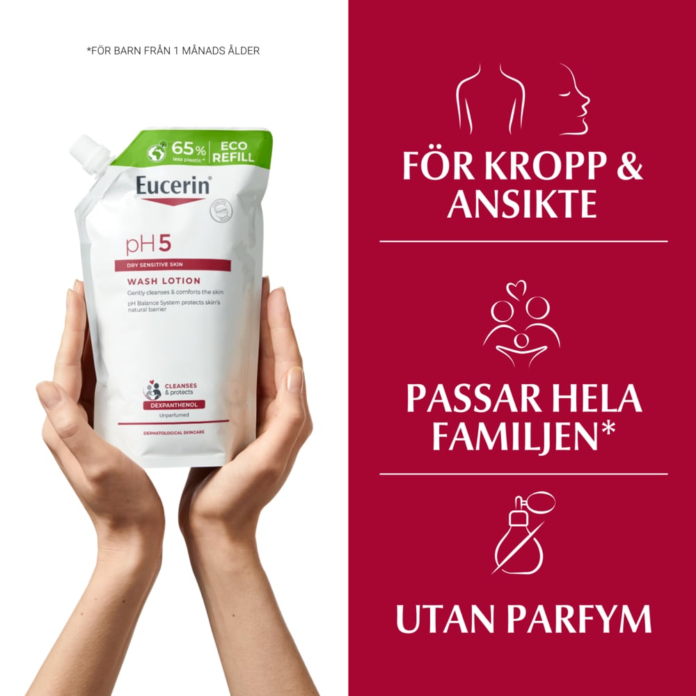 Eucerin Washlotion Refill Oparfymerad 400 ml