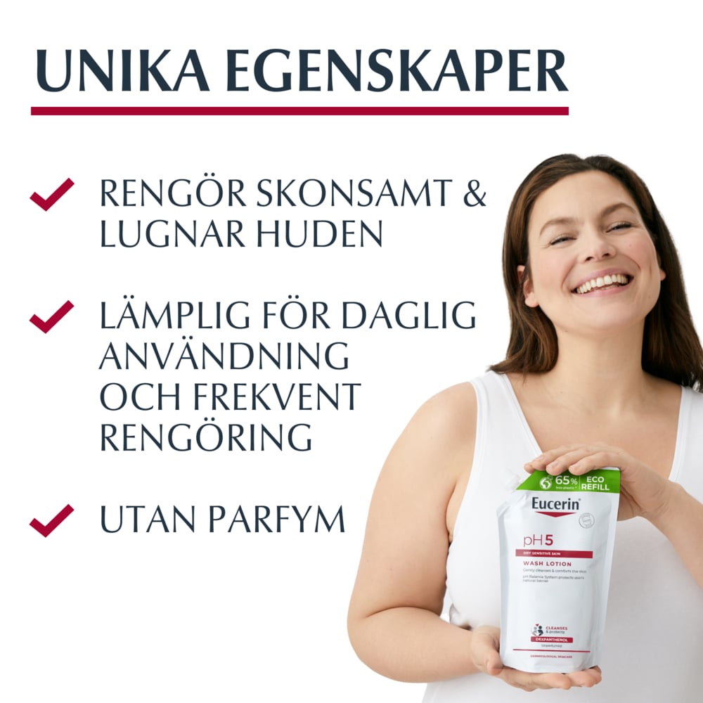 Eucerin Washlotion Refill Oparfymerad 400 ml