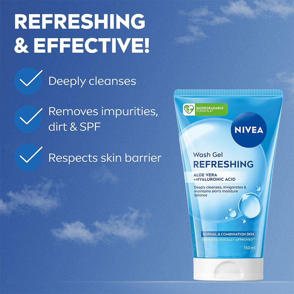 NIVEA Ansiktsrengöring Wash Gel Refreshing 150 ml