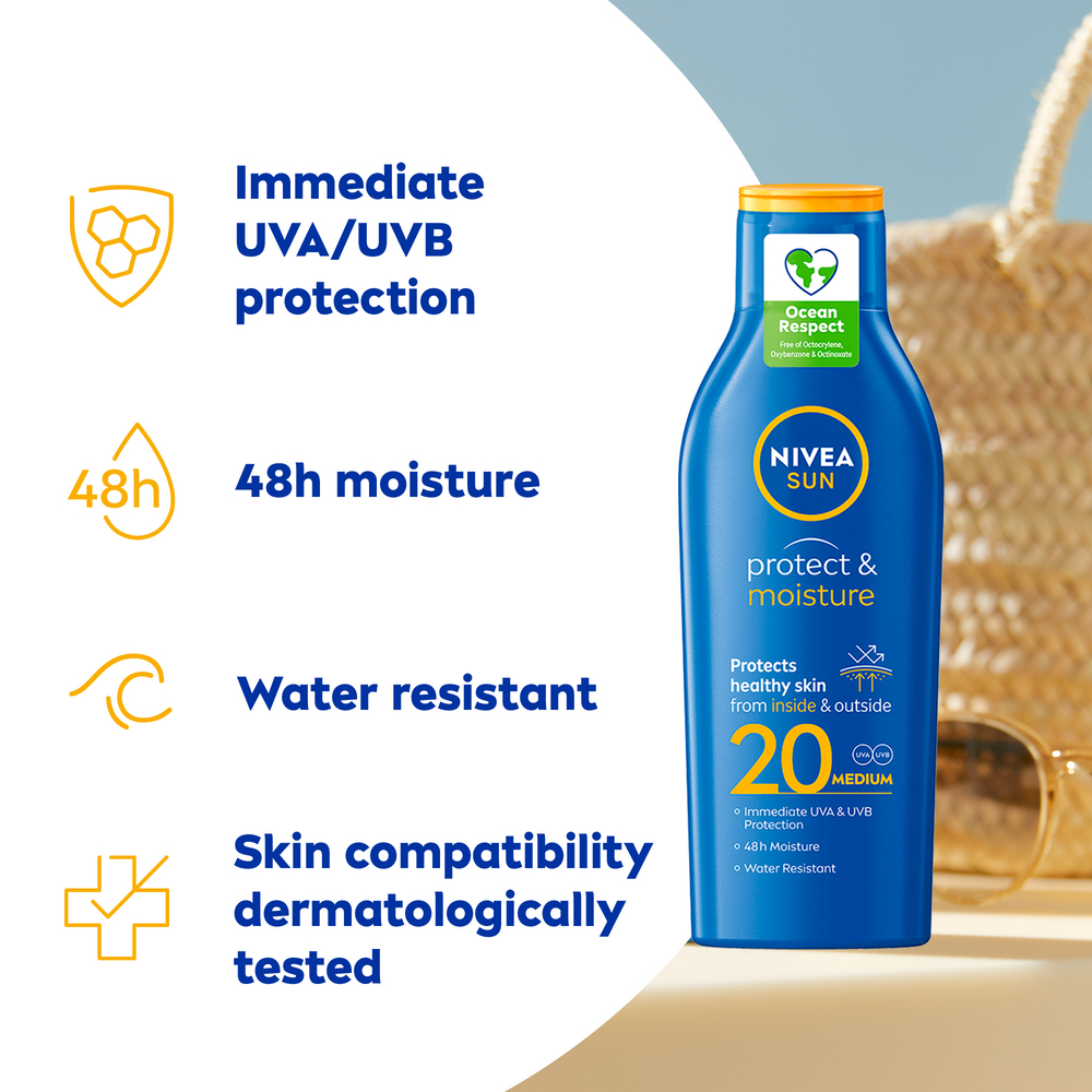 NIVEA SUN Protect & Moisture SPF20 Sun Lotion 200 ml