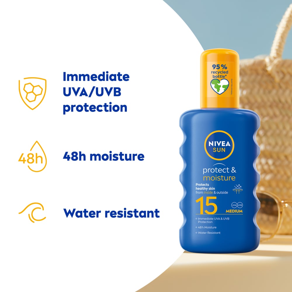 NIVEA SUN Protect & Moisture SPF15 Sun Spray 200 ml