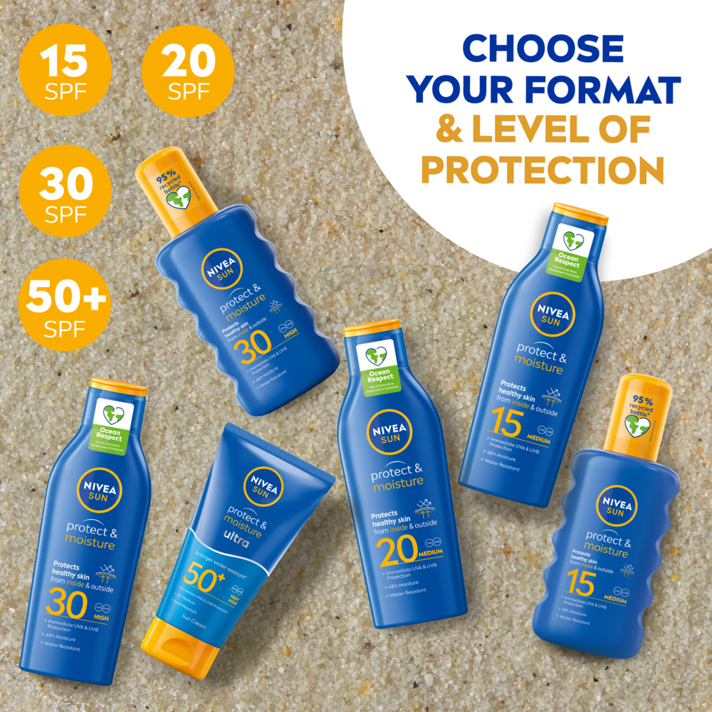 NIVEA SUN Solkräm Protect & Moisture SPF15 Sun Lotion 200ml