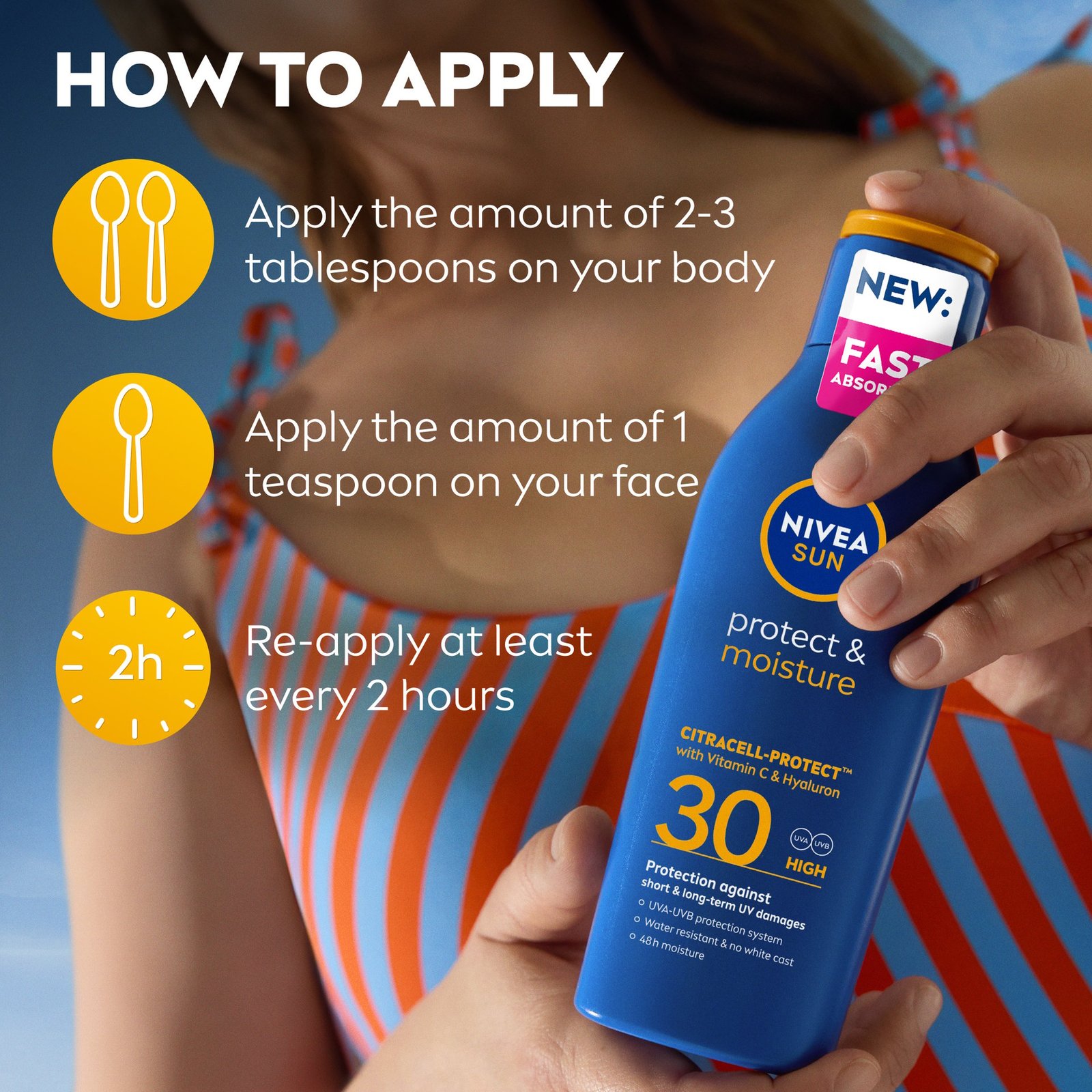NIVEA SUN Protect & Moisture SPF30 Sun Lotion 200 ml