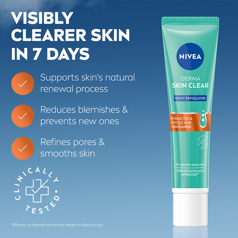 NIVEA Peeling Ansikte Derma Skin Clear Night Exfoliator 40 ml