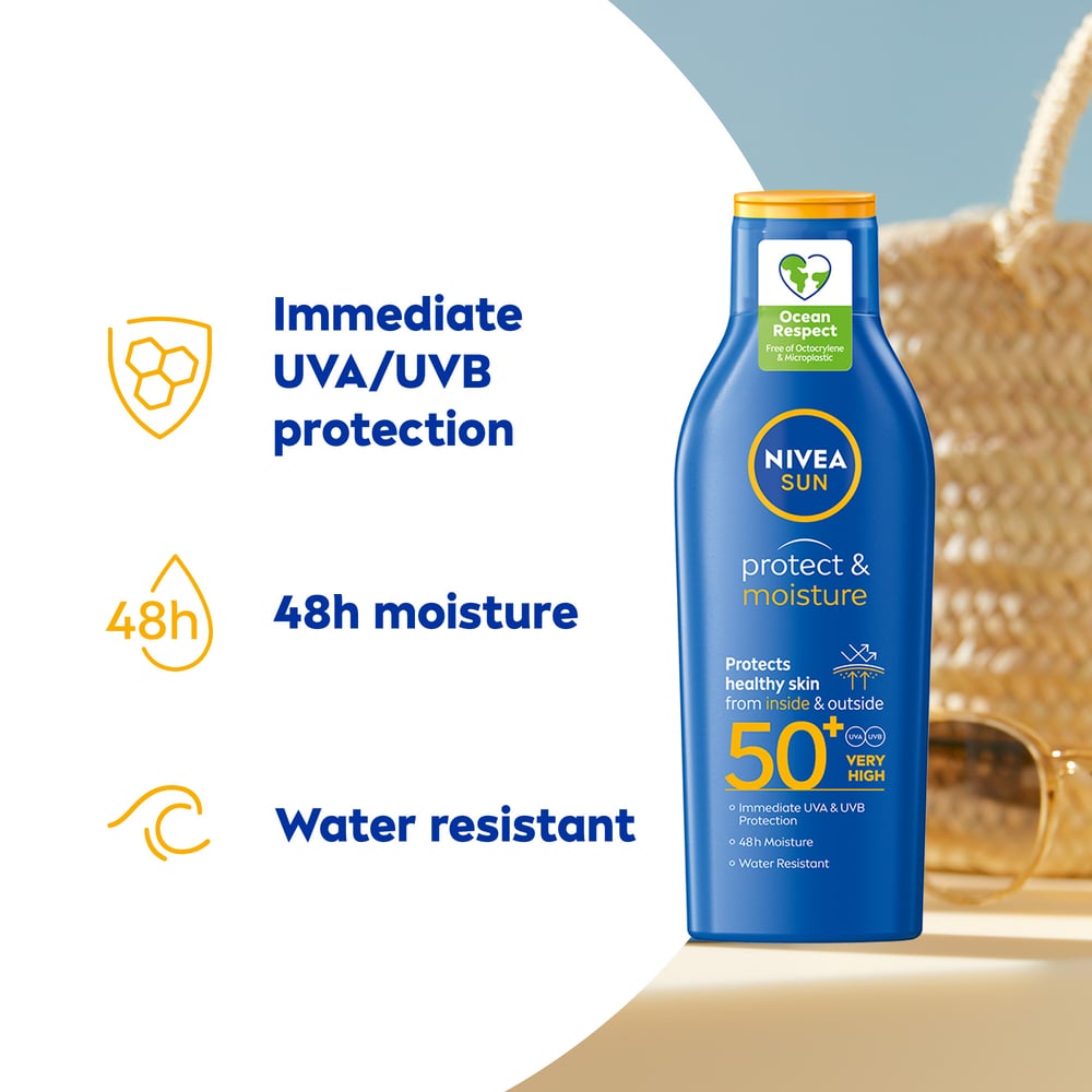 NIVEA SUN Solkräm Protect & Moisture Sun Lotion SPF50+ 200 ml