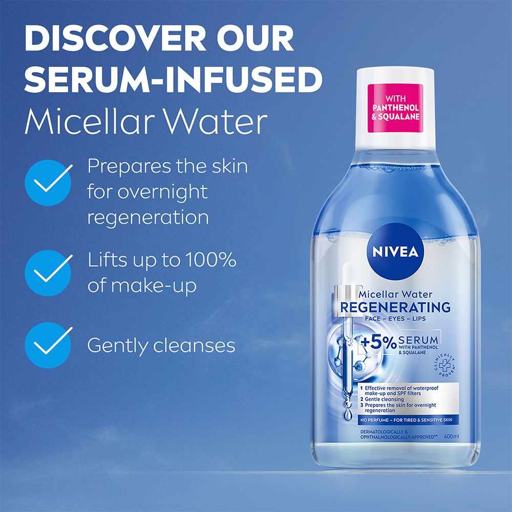 NIVEA Micellärvatten Micellar Water Regenerating +5% serum 400 ml