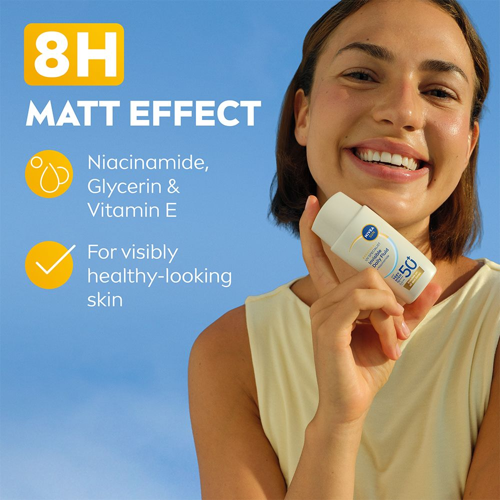 NIVEA SUN Solkräm ansikte UV Face Invisible Daily Fluid SPF50+ 40 ml