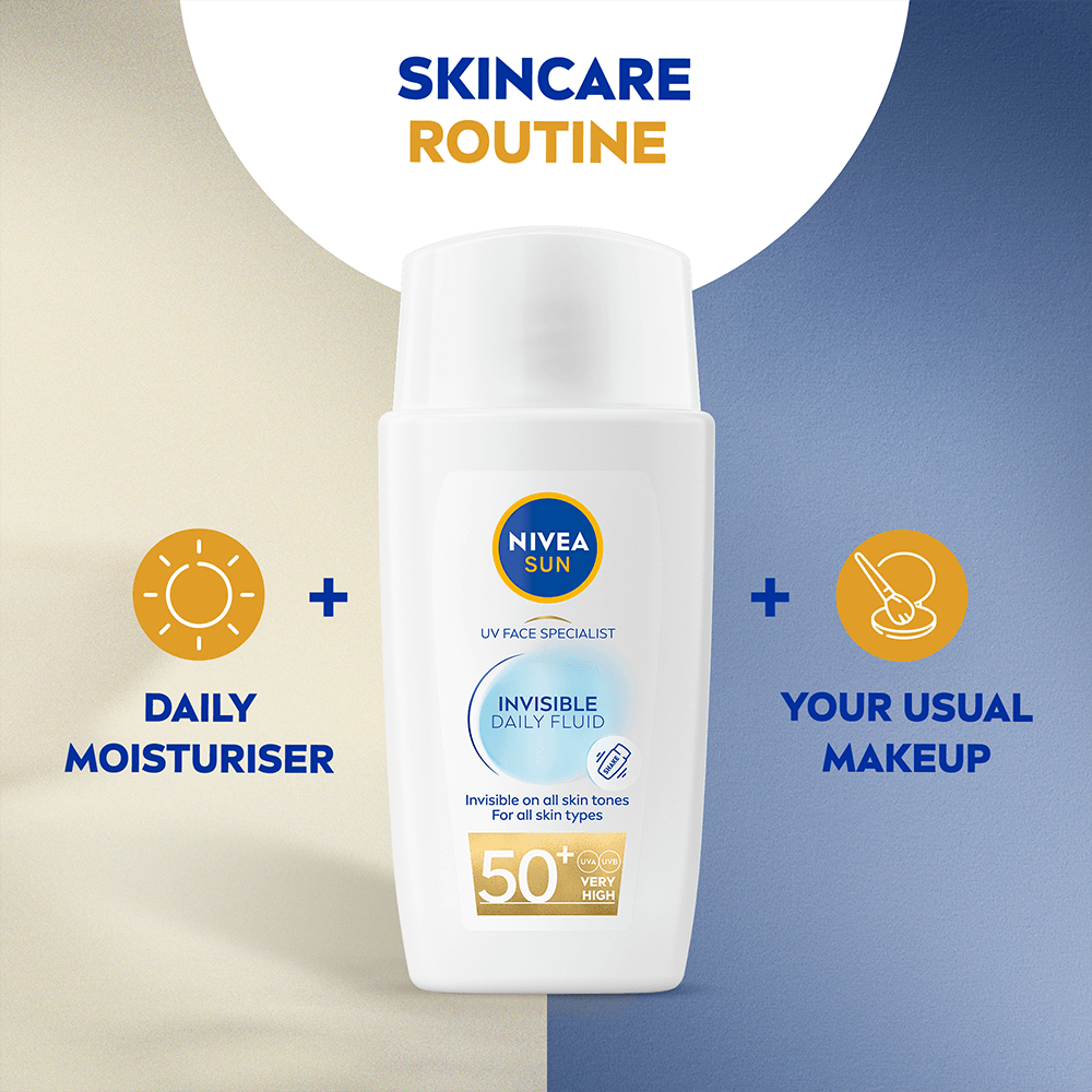 NIVEA SUN Solkräm ansikte UV Face Invisible Daily Fluid SPF50+ 40 ml