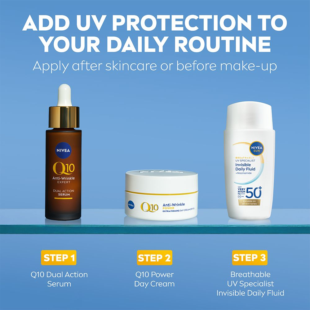 NIVEA SUN Solkräm ansikte UV Face Invisible Daily Fluid SPF50+ 40 ml