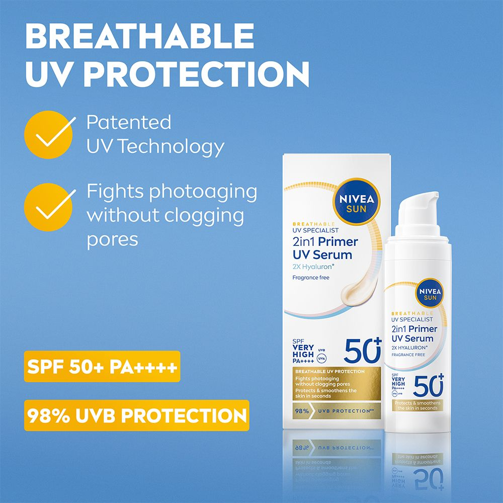 NIVEA SUN UV Face 2in1 Primer UV Serum SPF 50+ 30 ml